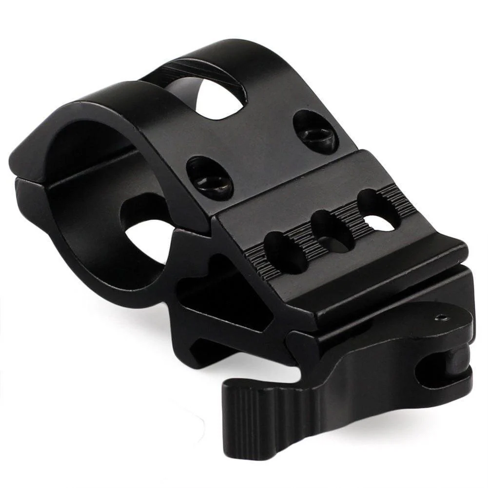 QD (30mm) 45 Degree Offset Side Ring Offset 20mm Rail Picatinny Flashlight, Laser Mount