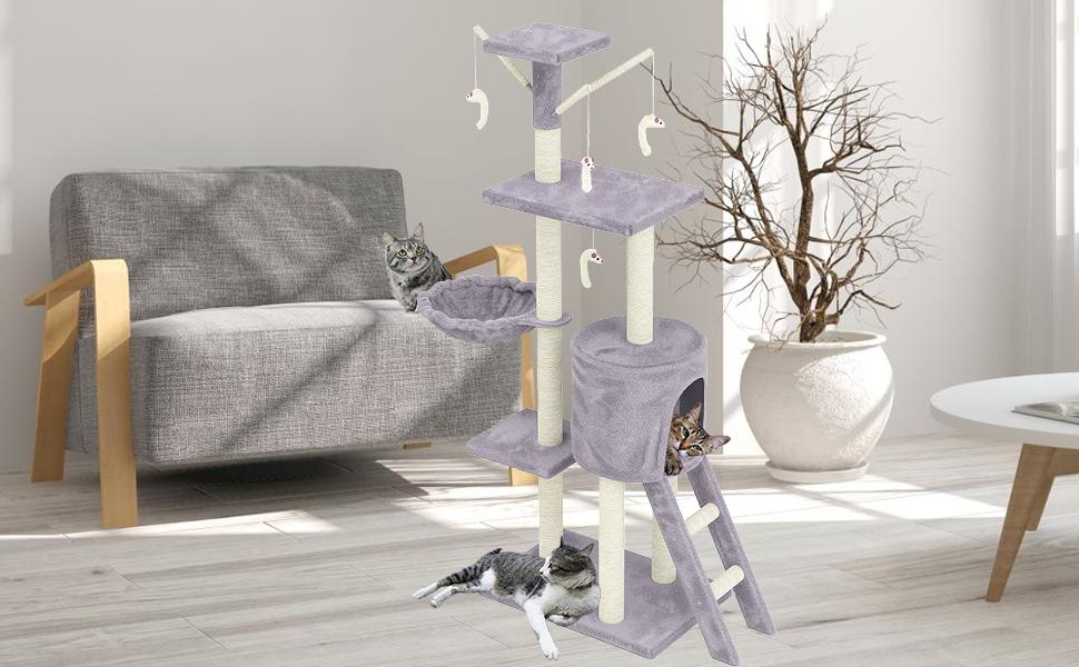 Tiragraffi alto 140 cm di colore grigio