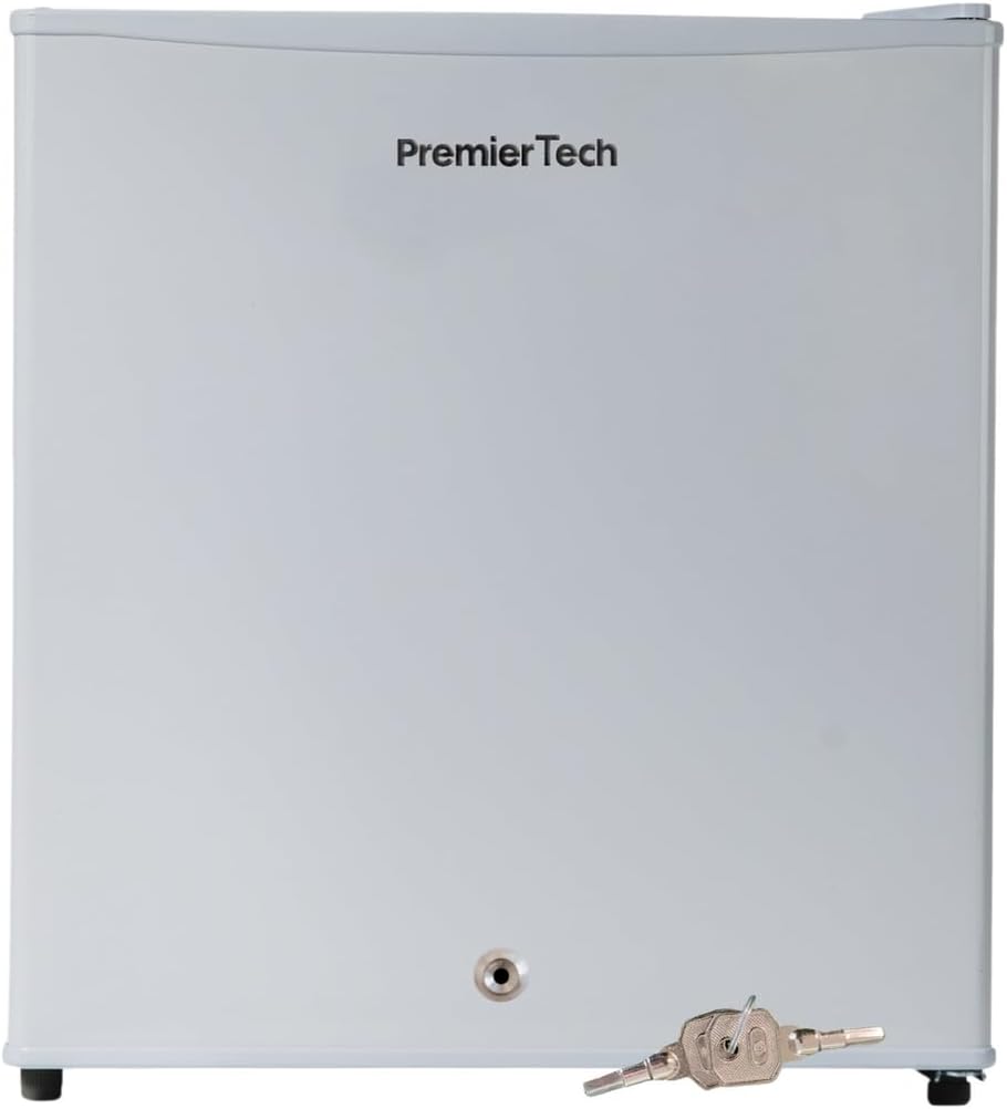 PremierTech Mini Fridge Black, 58 Litres, Hotel Refrigerator, Office, Home, Energy Class E, Freestanding, Reversible Door, Compact, Elegant, PT-F60B