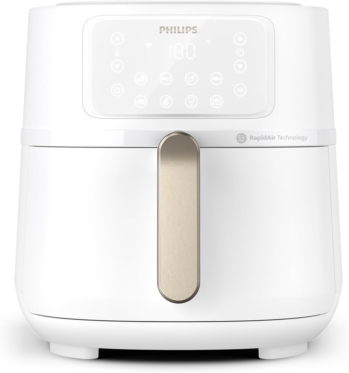 Airfryer Serie 5000 XXL, 7,2L (1,4Kg) - 6 porzioni, Friggitrice ad Aria 16-in-1, connessione Wifi, 90% di grassi in meno con Tecnologia Rapid Air, app HomeID. Bianco(HD9285/00)
