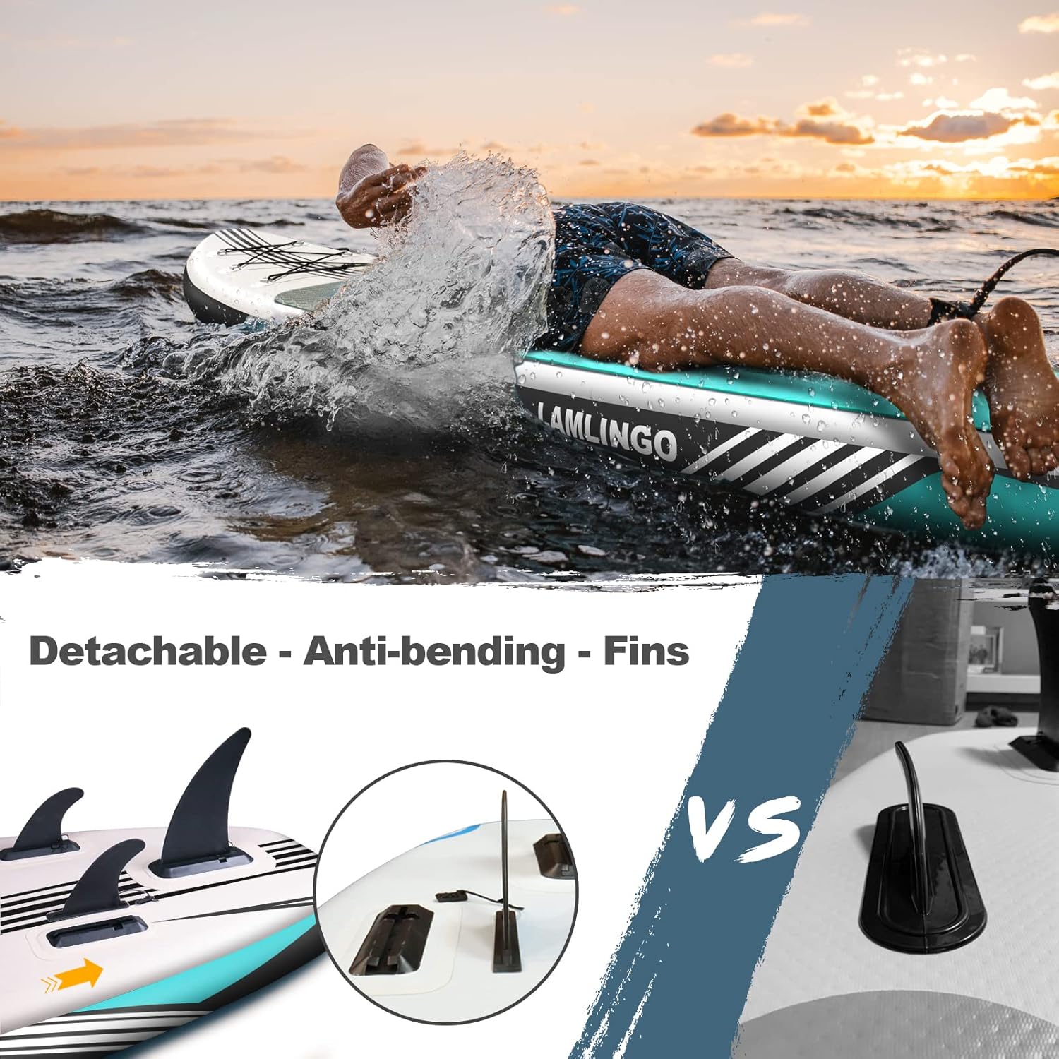 Rolimate Tavola da SUP 320×82×16cm SUP Gonfiabile, capacità di Carico di 200kg, Stand Up Paddle Board, ISUP Tavola da Surf con Pompa ad Aria, Pagaia Regolabile, Linea Sicurezza