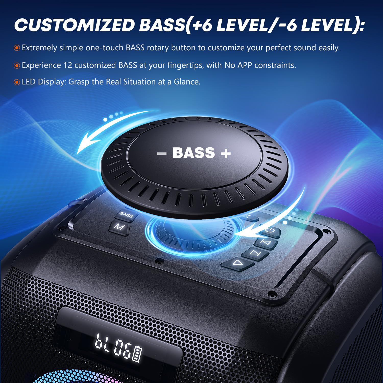 Tragbarer Bluetooth-Lautsprecher T9 Pro mit 270 W Peak, IPX5, Mikrofon- und Gitarreneingang, inkl. Ladegerät