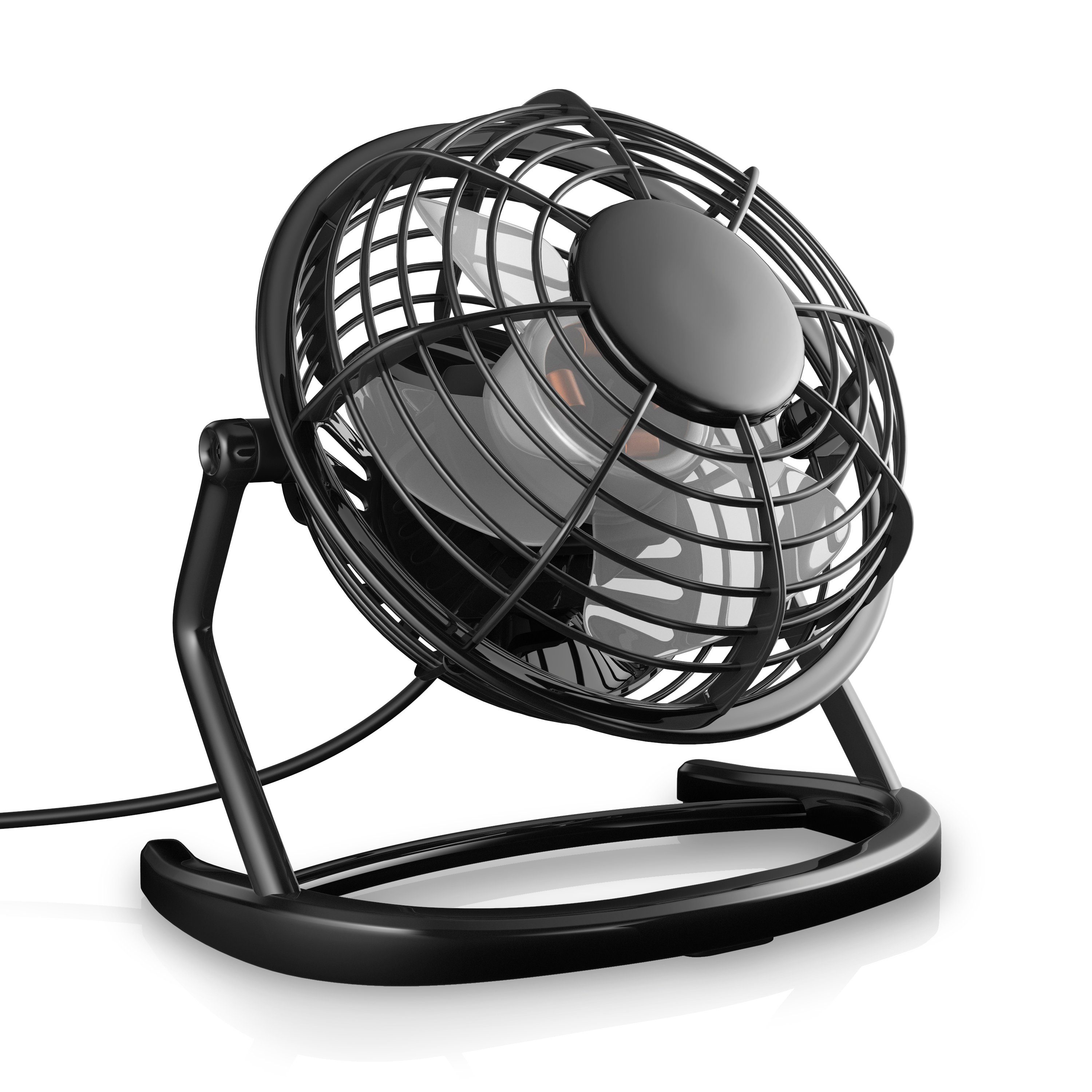 Mini USB-Ventilator Tischventilator, stromsparend, ruhiger Lauf, 360° neigbar, Fan Lüfter