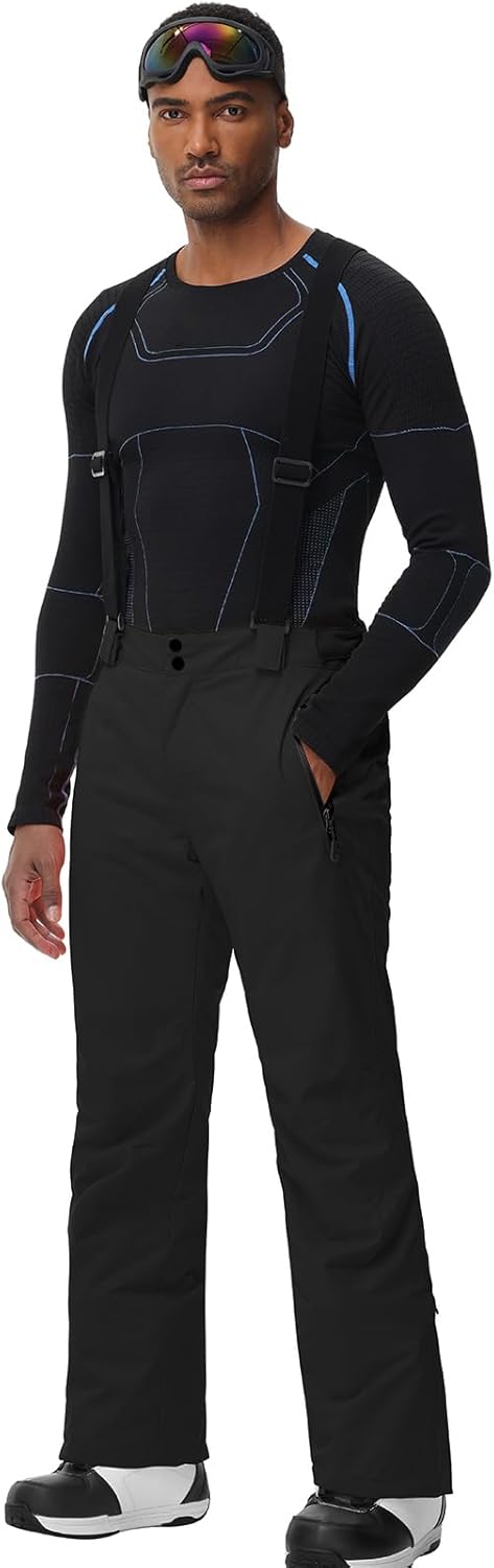 ALSOGO Skianzüge Für Herren 2-teiliger Snowboard Sets Wasserdicht Winddicht Winter Warme Ski Jacke und Hosen Set Zum Skifahren Snowboarden Klettern