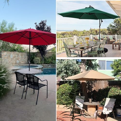 Ersatzdach für Terrassenschirm, freitragender, versetzter quadratischer Bezug, Ersatztuch für Sonnenschirm, 6/8 Rippen, lichtbeständig, Ersatzdach für Schirme, 200 cm/270 cm/300 cm, Garten-T