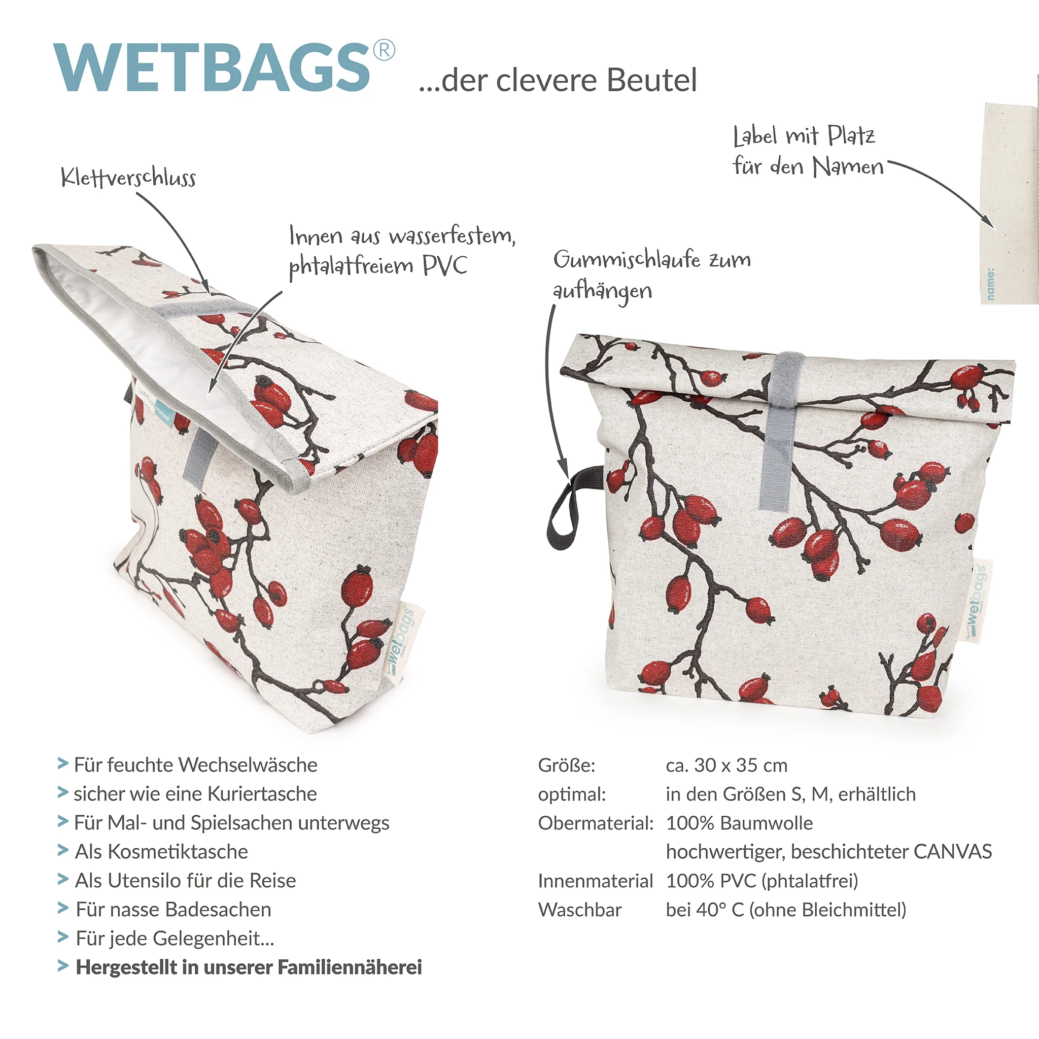 ROLLUP WETBAGS die Nasstasche zum Rollen