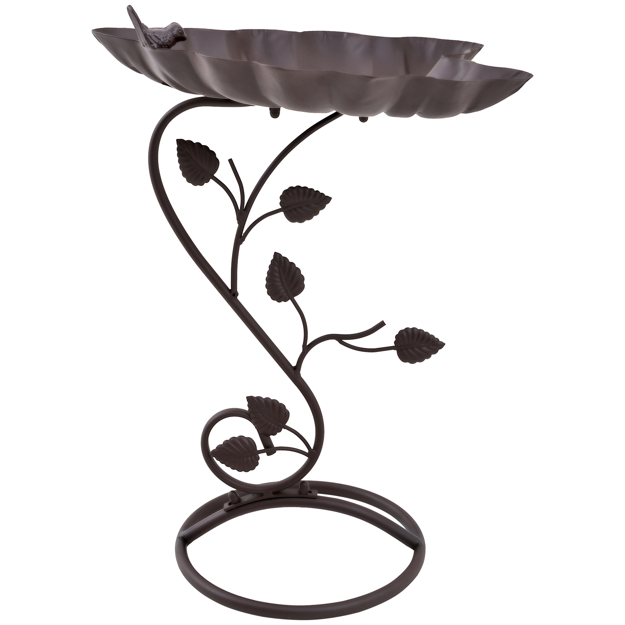 Outsunny Vogeltränke, Vogelbad in Lotosblatt-Form, Vogelbecken, Deko, Garten, Vogel, Metall, Bronze, 38,5 x 31 x 54 cm