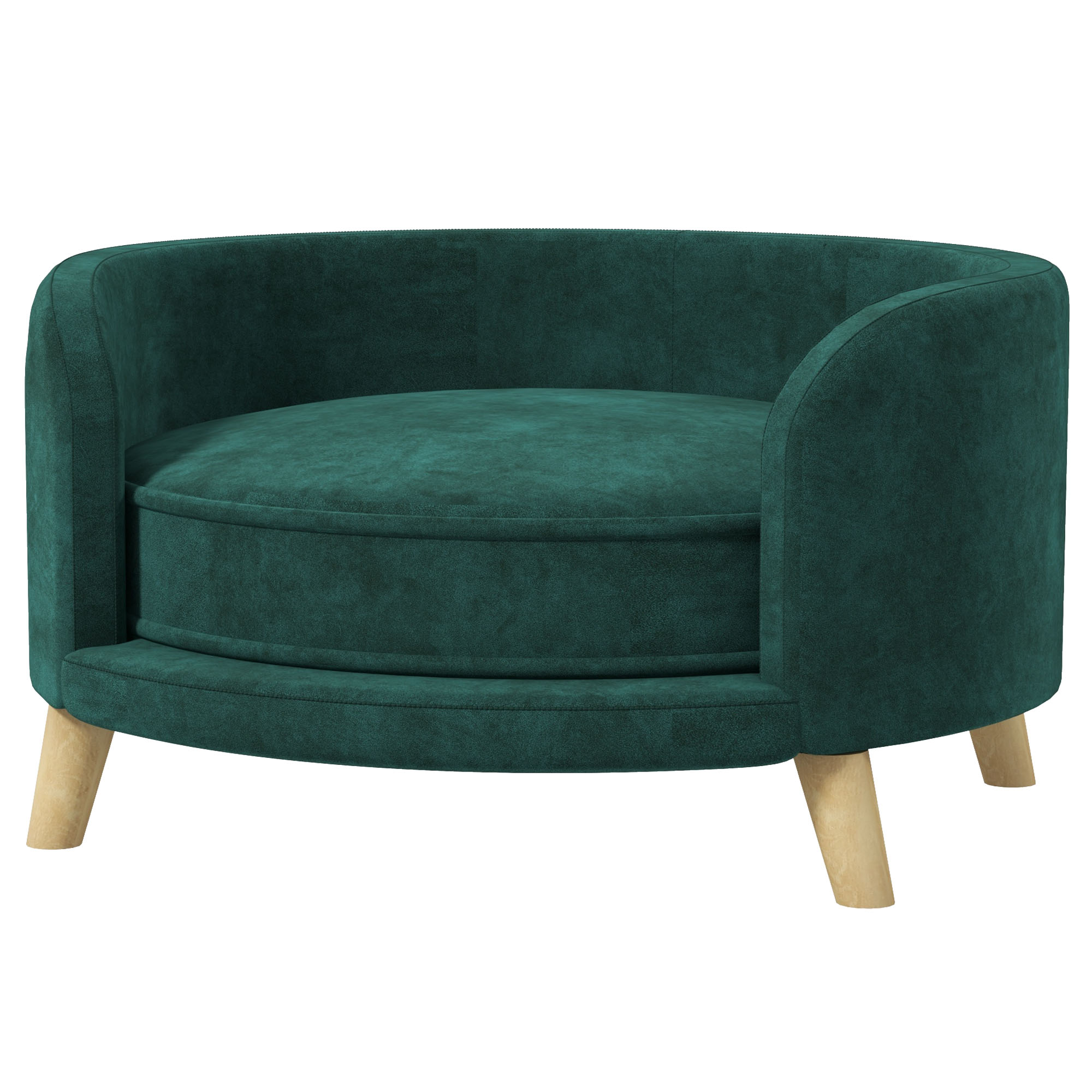 PawHut Hundebett Hundesofa Haustiersofa, Eukolyptusholz, 68 x 68 x 35 cm, Grün