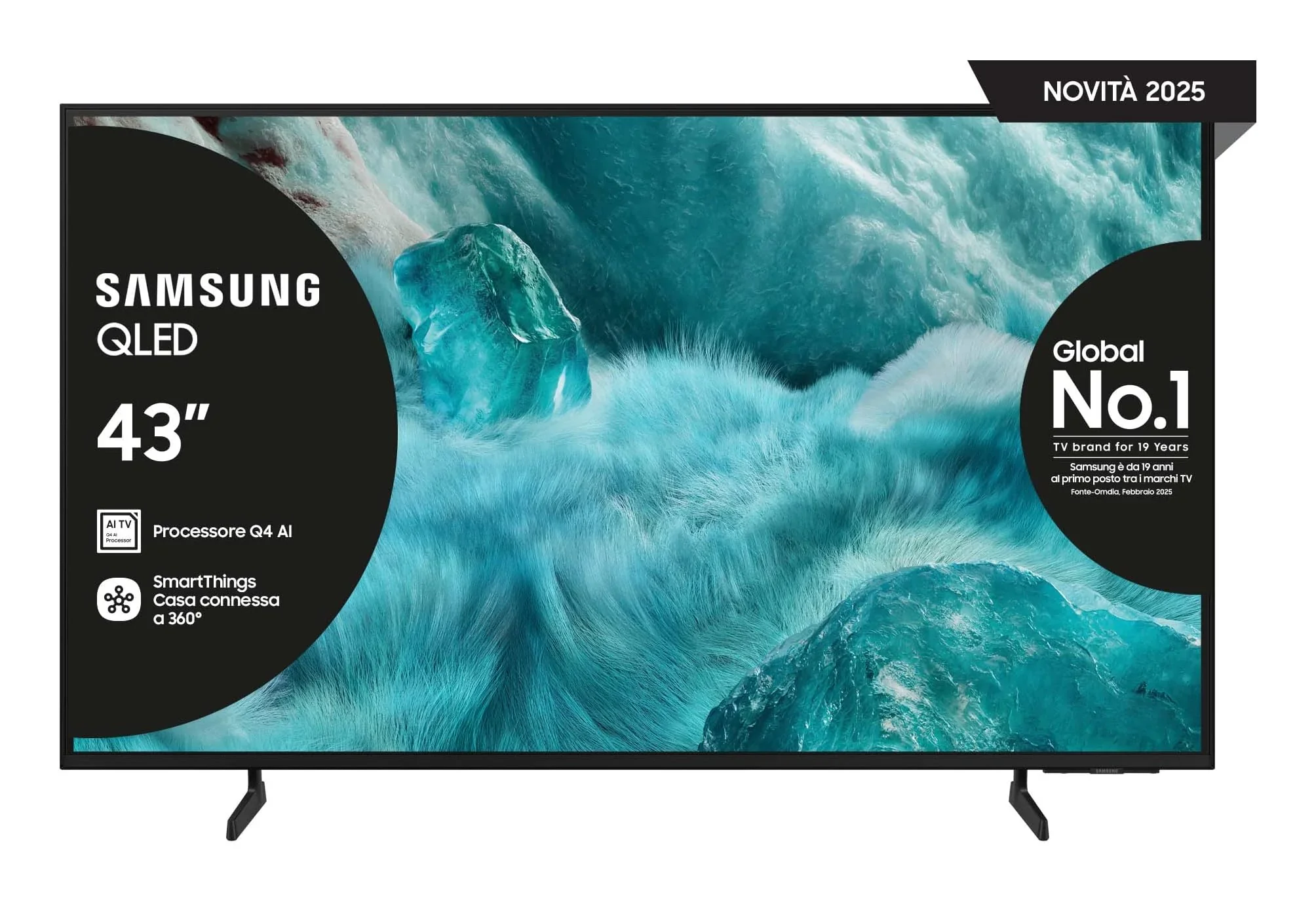 Samsung QLED Q7F 4K Smart TV 43 inch (108 cm) met AI Vision, 100% kleurvolume met Quantum Dot, HDR10+, Q4 AI Processor, One UI Tizen, Wi-Fi, Bluetooth 5.3 en Motion Xcelerator