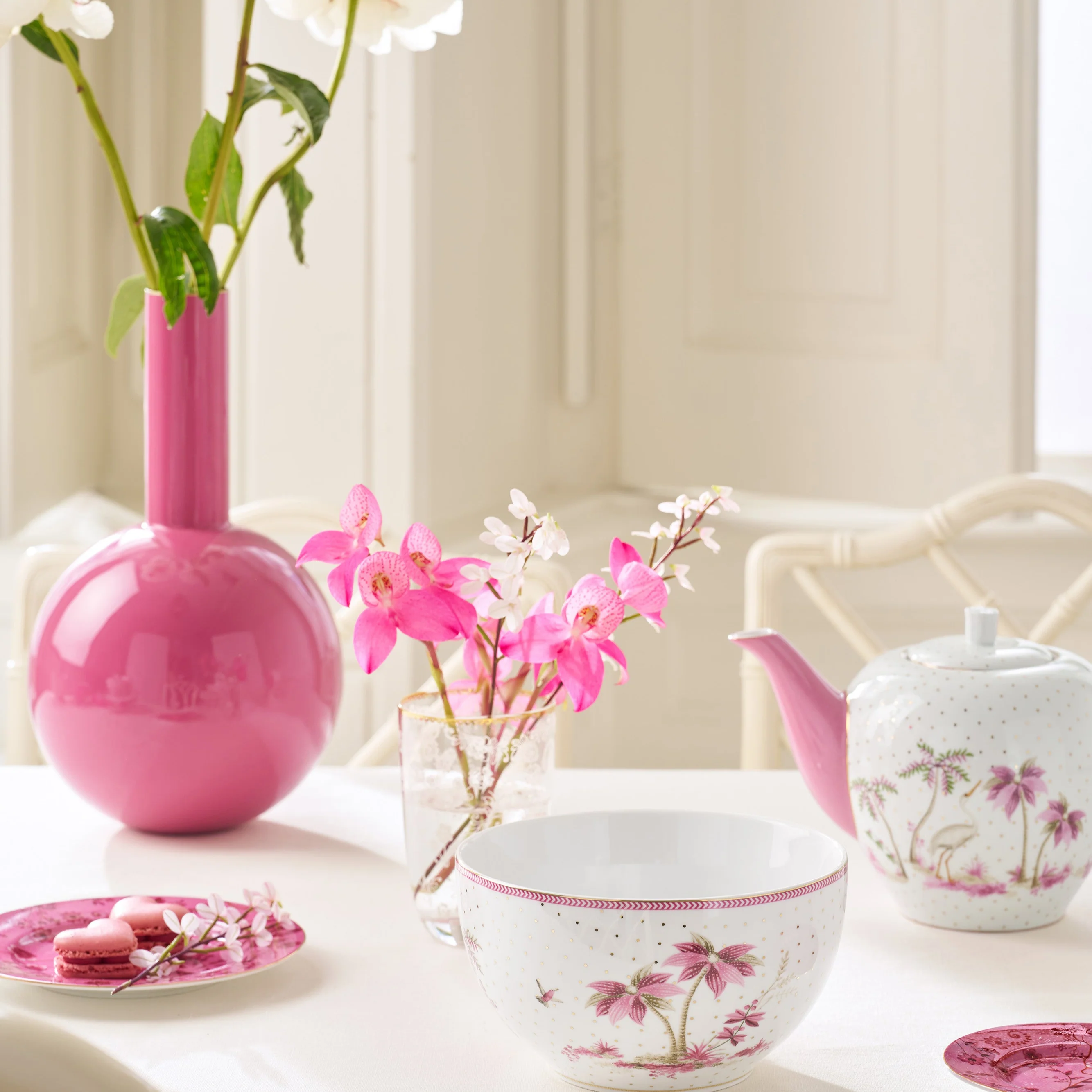 Bowl Jolie Dots Gold Pink �C 18cm | Elegant Porcelain Tableware