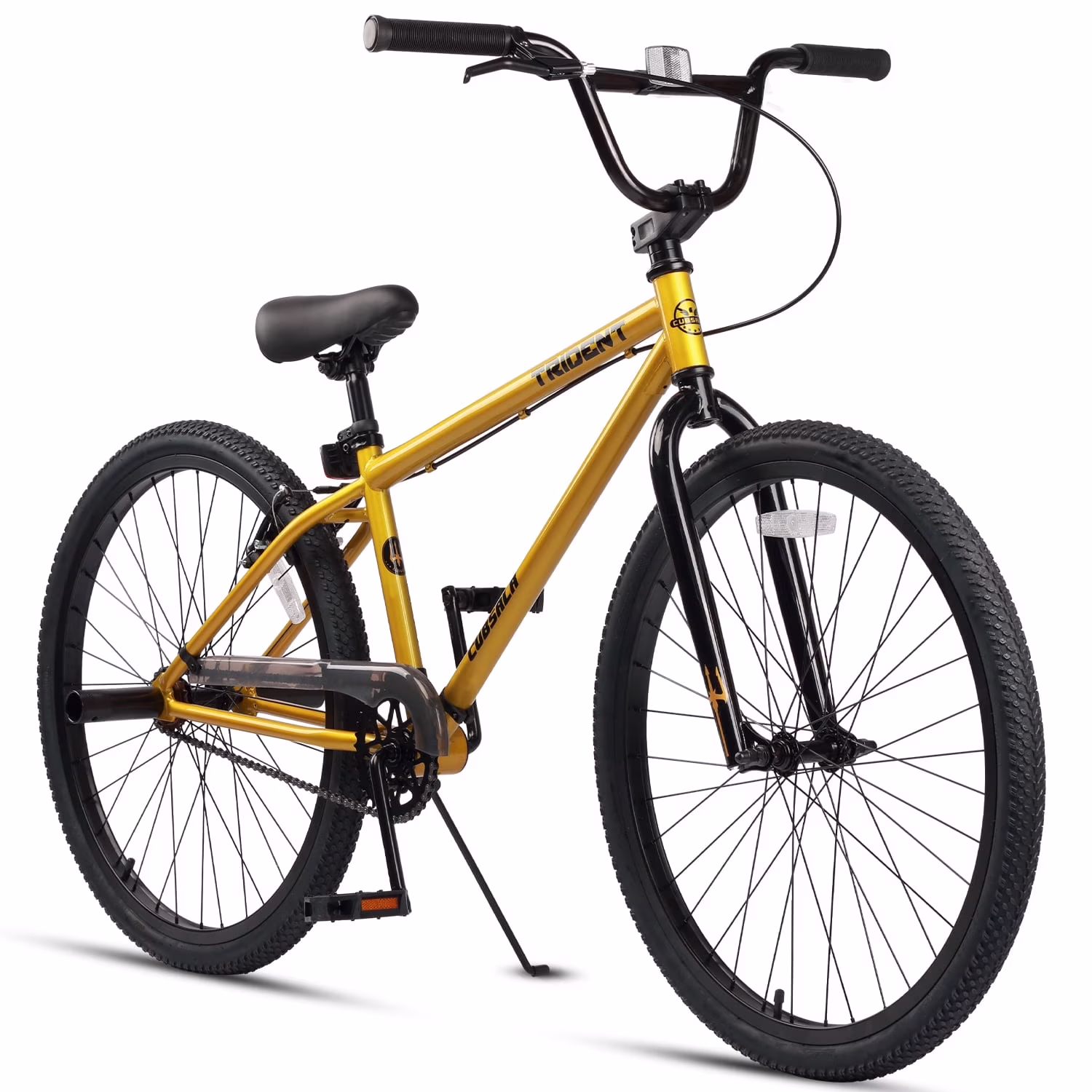 cubsala 24 Inch BMX Race Bike Trident Bicycles Beginner-Level to Advanced Riders with 2 Pegs Trick Cycling and Professional Riding, Black