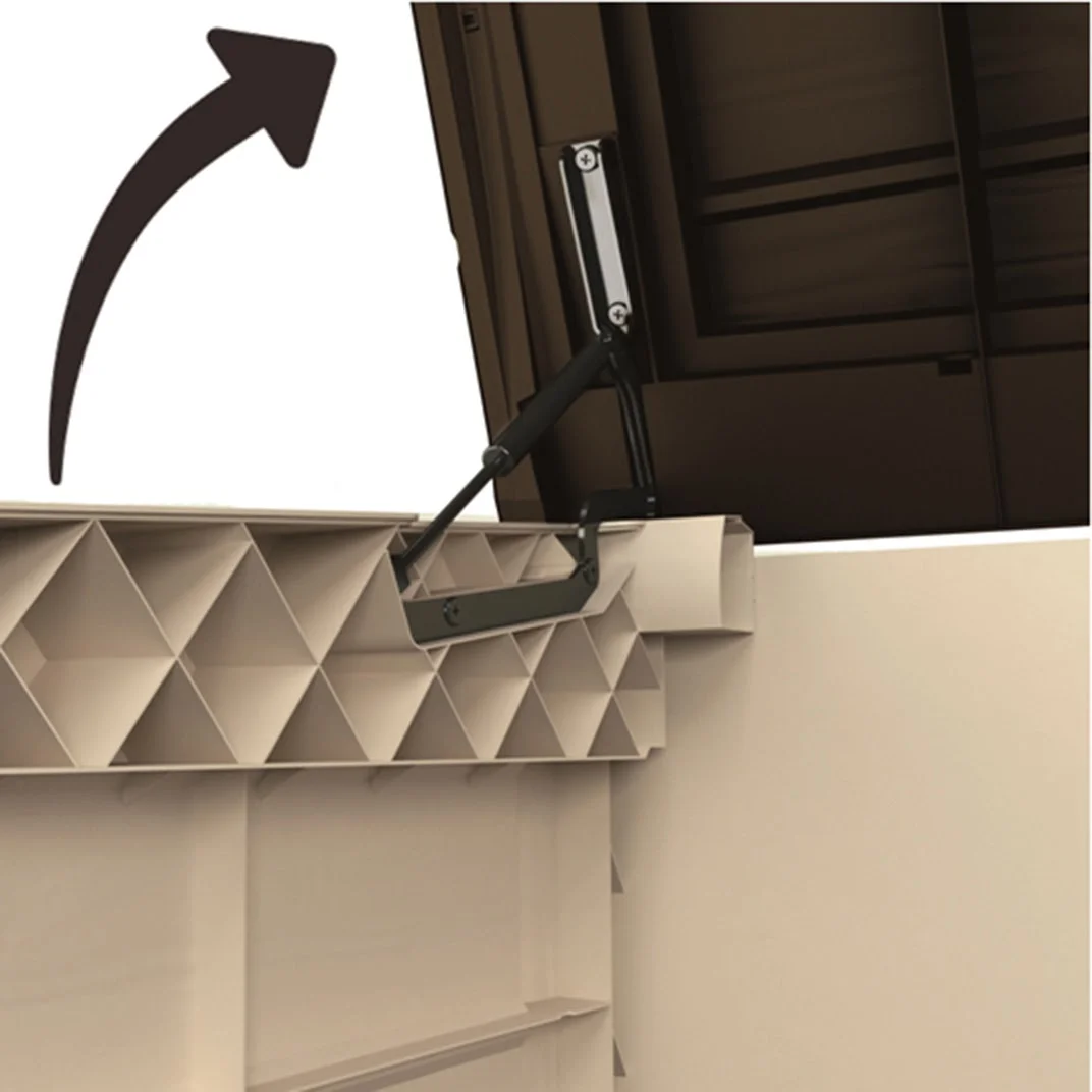 Keter Store It Out MAX Horizontal Durable Resin Outdoor Storage Shed With Heavy Duty Floor and Locking Latch and Double Doors, Beige