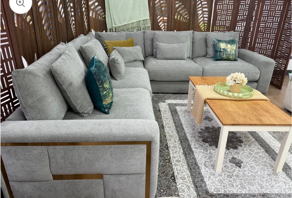 Jupit Grey Large Corner Sofa | Modern L-Shape Fabric Couch | UK Living Room Furniture