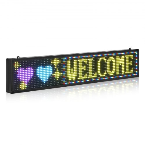 VEVOR Programmierbare LED Zeichen Scrollen Anzeigetafel P10 Vollfarbe 99x19cm