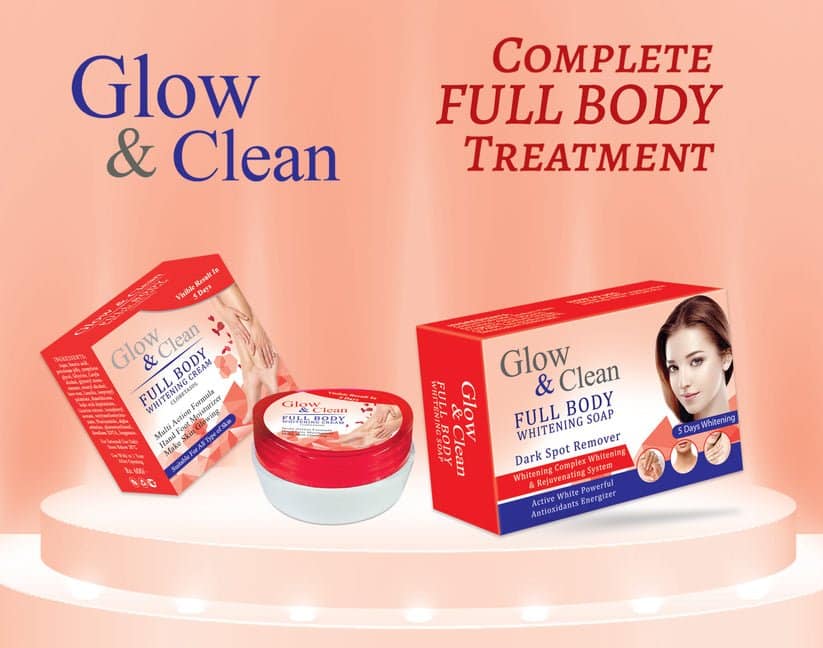 Glow & Clean Full Body Lightening Soap & Cream- Complete Treatment