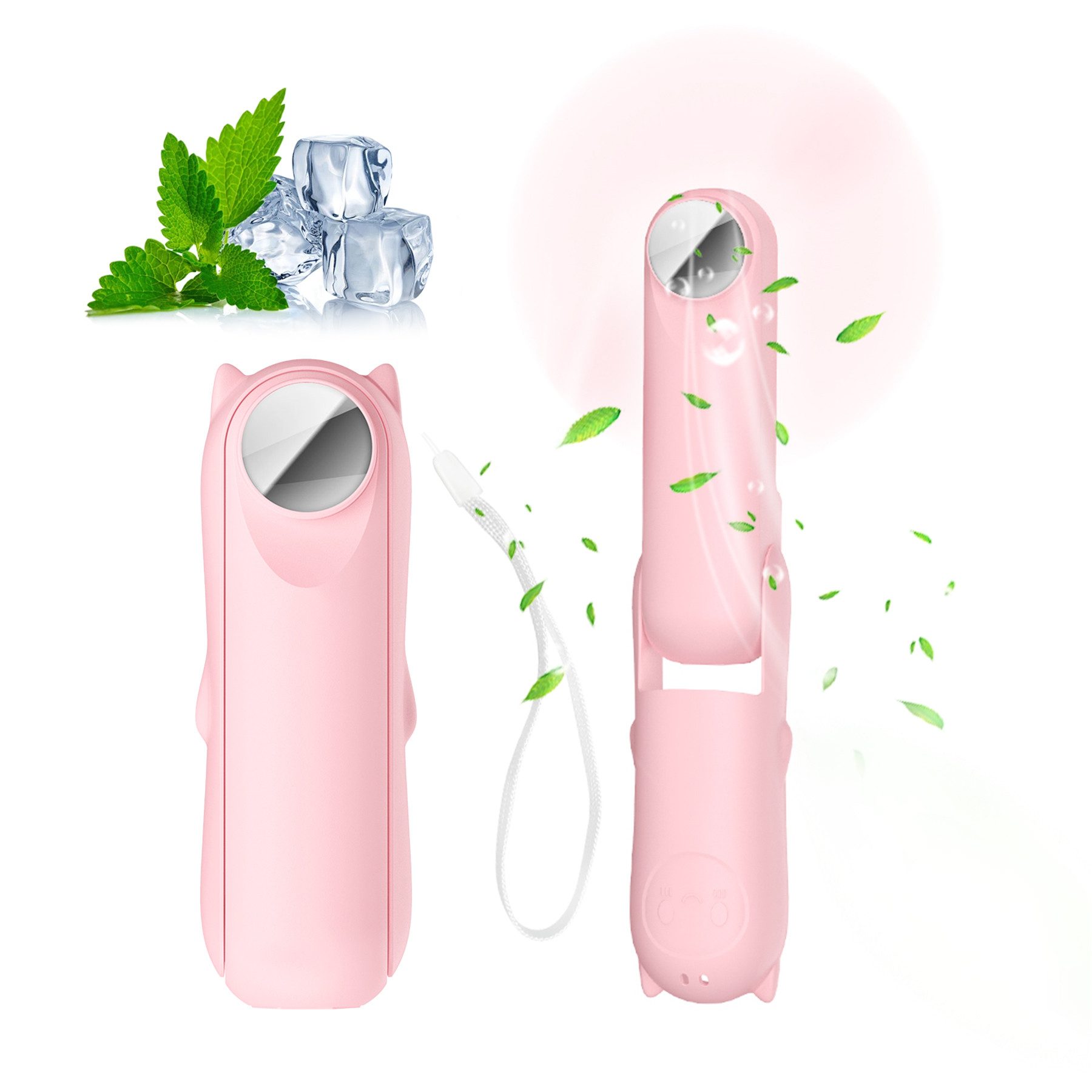 Mini USB-Ventilator Mini Handventilator 3 IN 1tragbarer, mit 2500 mAh Powerbank USB Akku