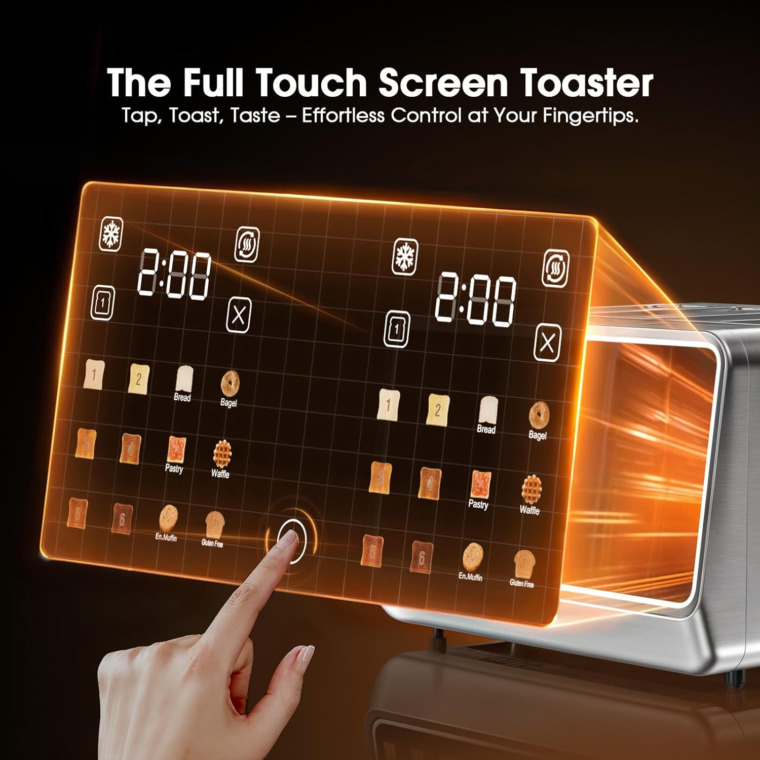 Toaster 4 Slice, Digital Smart Dual Control Touchscreen, Stainless Steel, TAC1001-UL