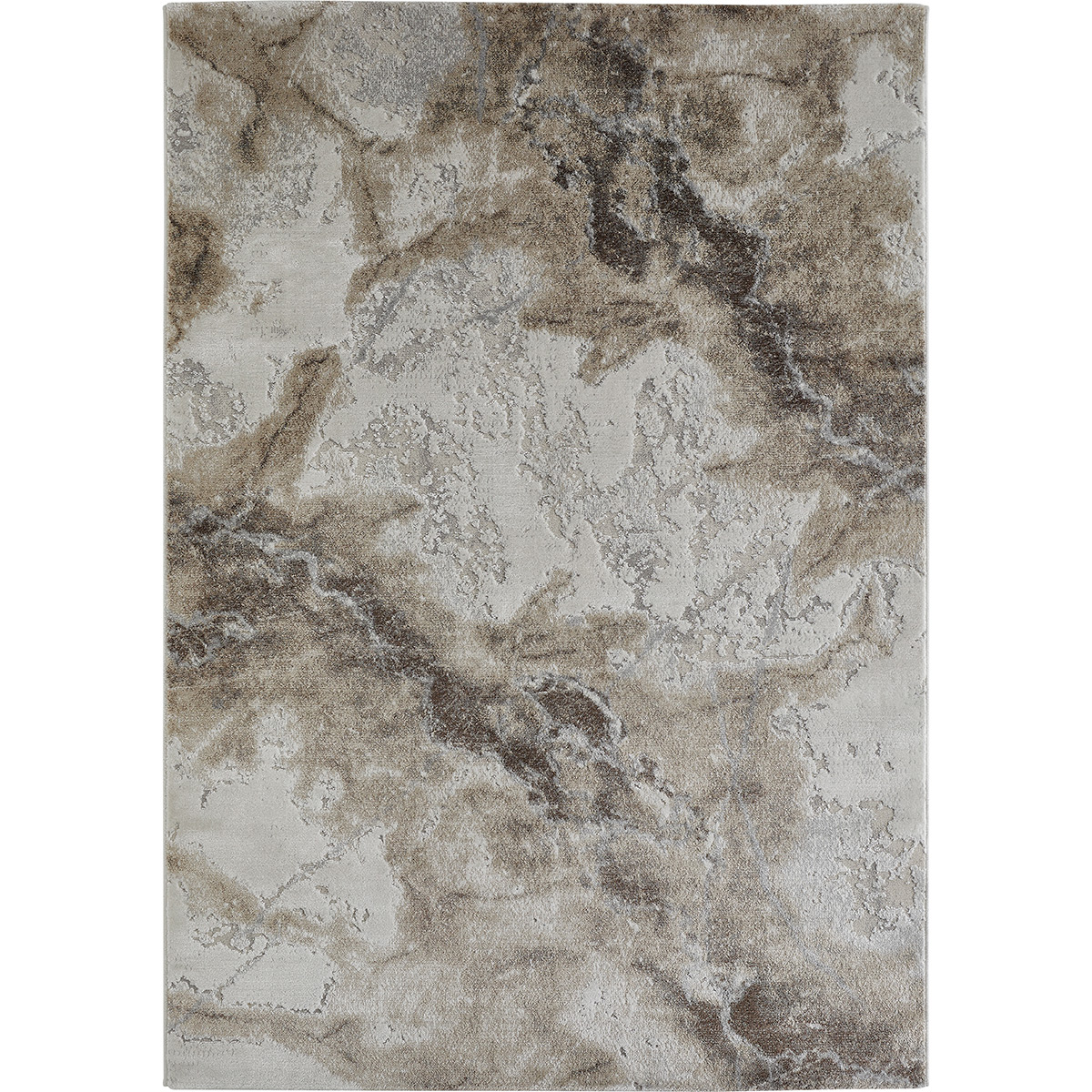 HOMCOM Kurzflor Webteppich Braun-Creme 170 x 120 x 0,9 cm