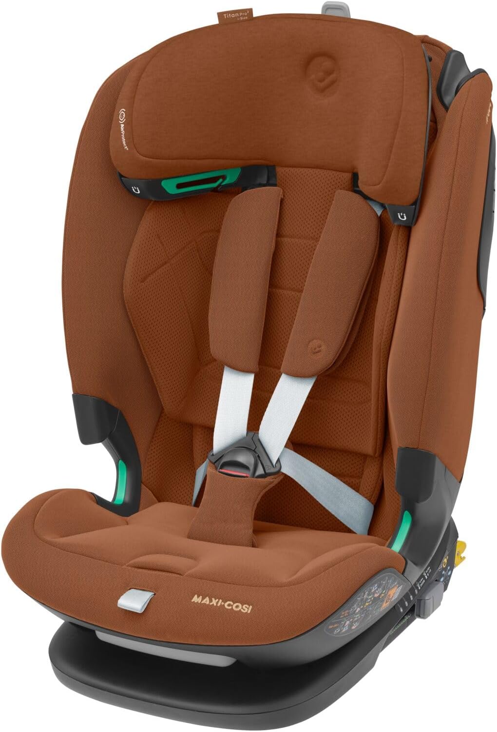 Maxi-Cosi Titan Pro² i-Size, Seggiolino auto per bambini, 15 Mesi- 12 Anni (76-150 cm), ClimaFlow, Cinture easy-in, Cuscini di sicurezza AirProtect, G-CELL, Reclinabile 4 posizioni, Authentic Terra
