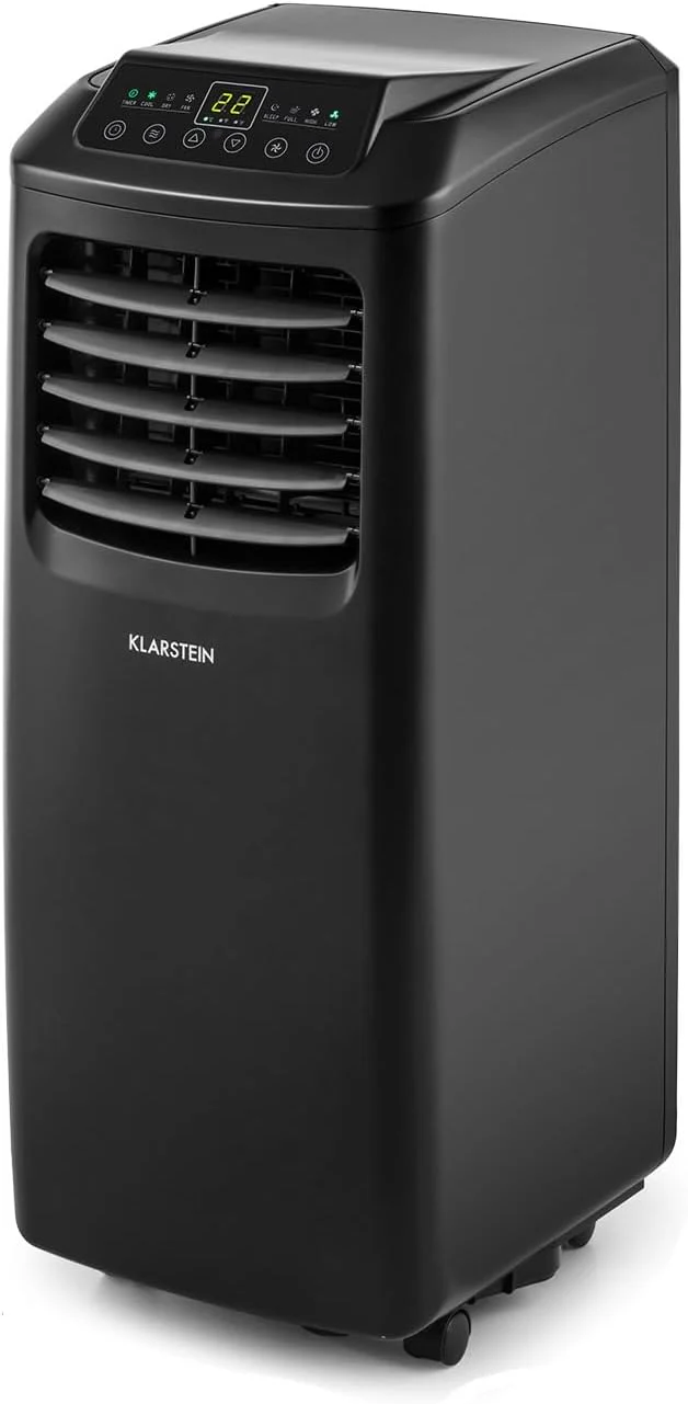 Klarstein Mobiele Airco met Afvoerslang, 3-in-1 Airconditioner met Ventilator & Luchtontvochtiger, Kleine & Draagbare Airco voor Thuis & op Kantoor, met Nachtmodus & App-bediening, 7000 BTU