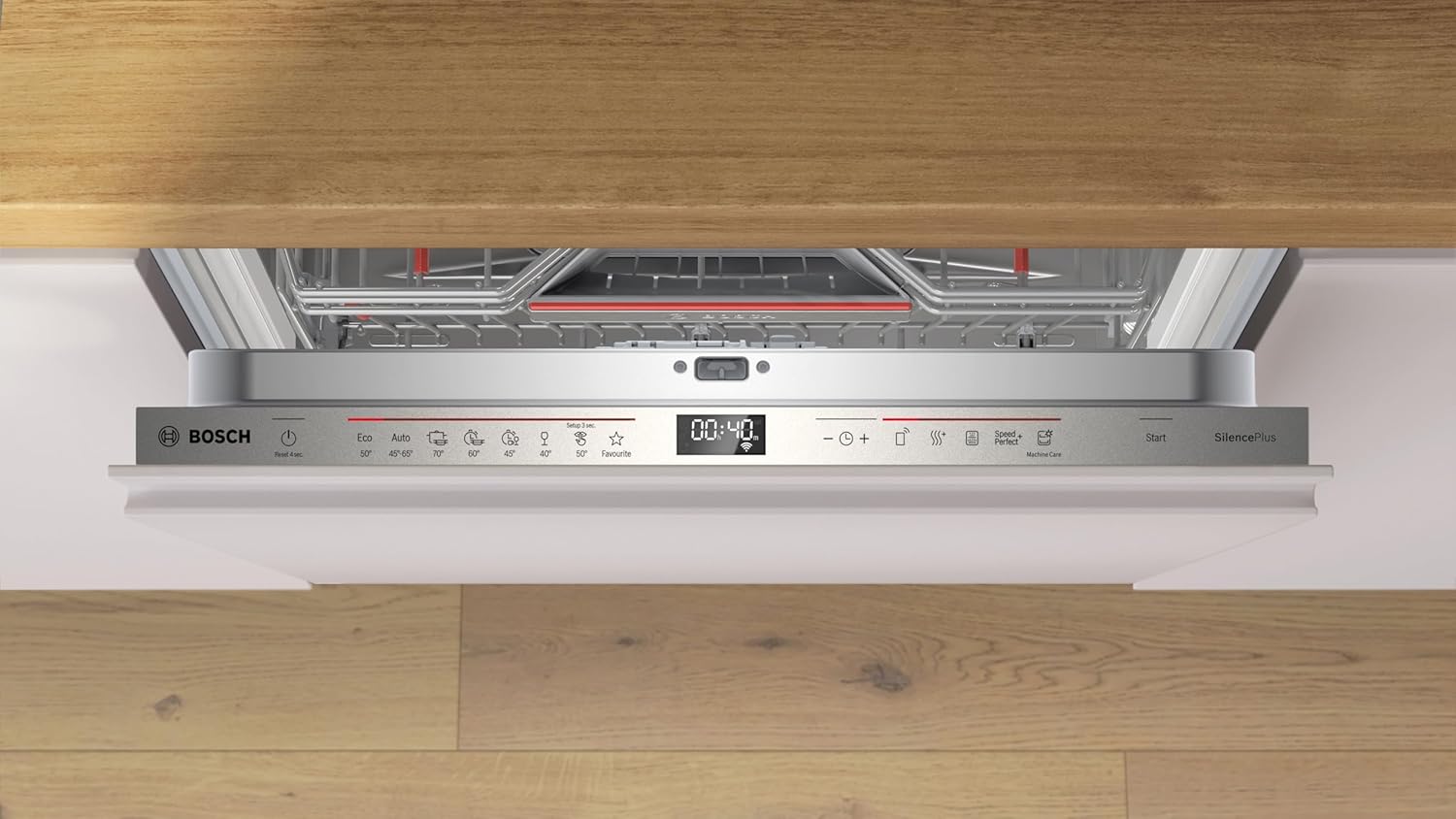 Bosch Elettrodomestici SMV2HVX02E Serie 2, Lavastoviglie da incasso a scomparsa totale, Home Connect, Diagnostica da remoto, Assistente al lavaggio, Programma Preferito, InfoLight, 3 cestello, 60 cm