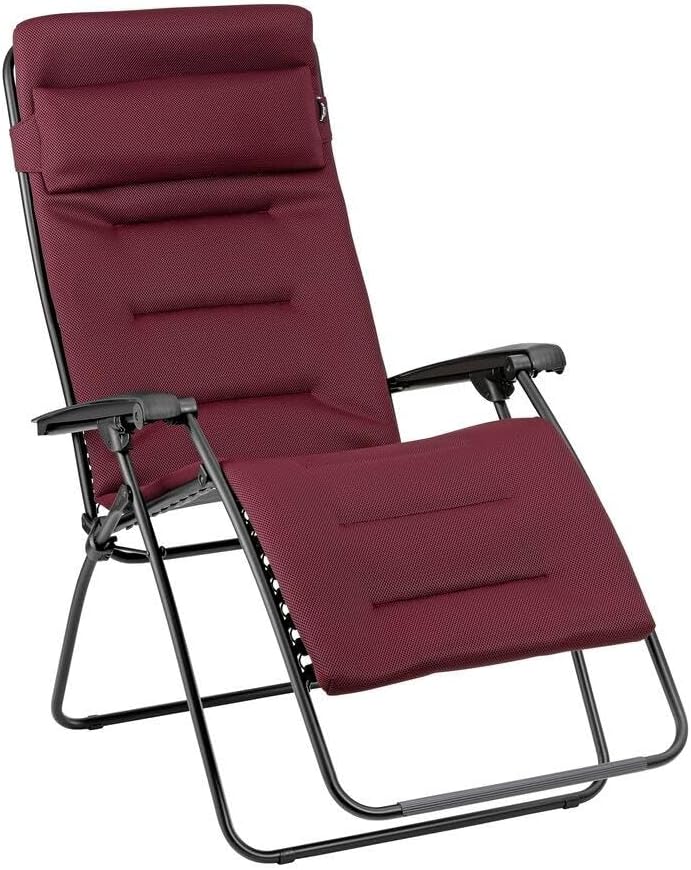 Lafuma MOBILIER, Gepolsterte Zero-Gravity-Relaxliege-Garten XL, Rsx Clip XL, AirComfort, Rot Bordeaux LFM2059_3186-5 Jahre Garantie