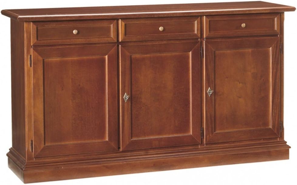 Credenza 3 Ante in Legno Arte Povera - Noce