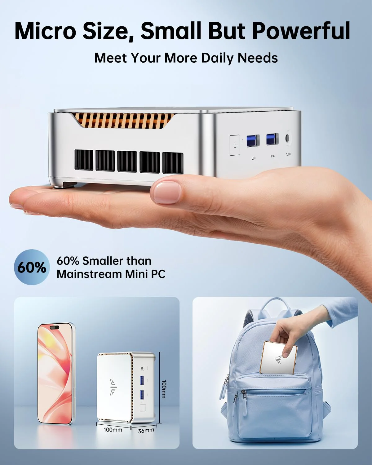 KAMRUI GK3Plus Mini PC, 16GB RAM 512GB M.2 SSD Mini Computers