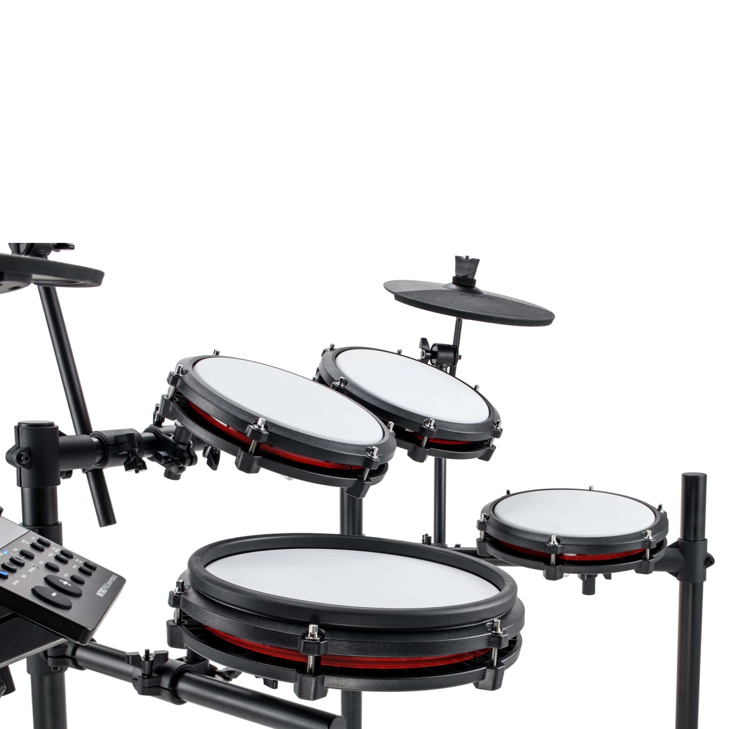 Kompaktes E-Drum Set Nitro Max mit 8-teiligem Mesh-Kit, Drum-Modul, Bluetooth und 10