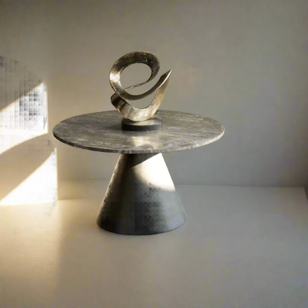 Aged Gold Knot Sculpture on Black Wooden Base �C Contemporary & Rustic D��cor