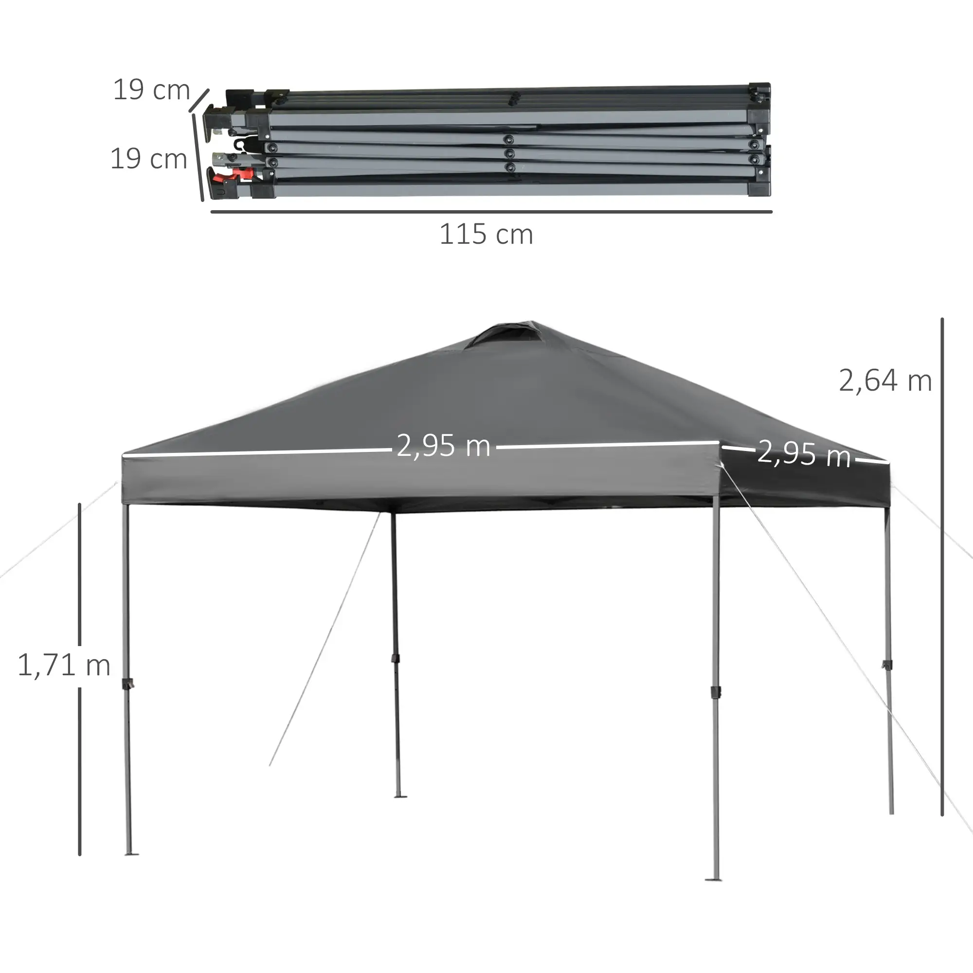 Outsunny Paviljoen 3x3 m waterdicht & opvouwbaar
