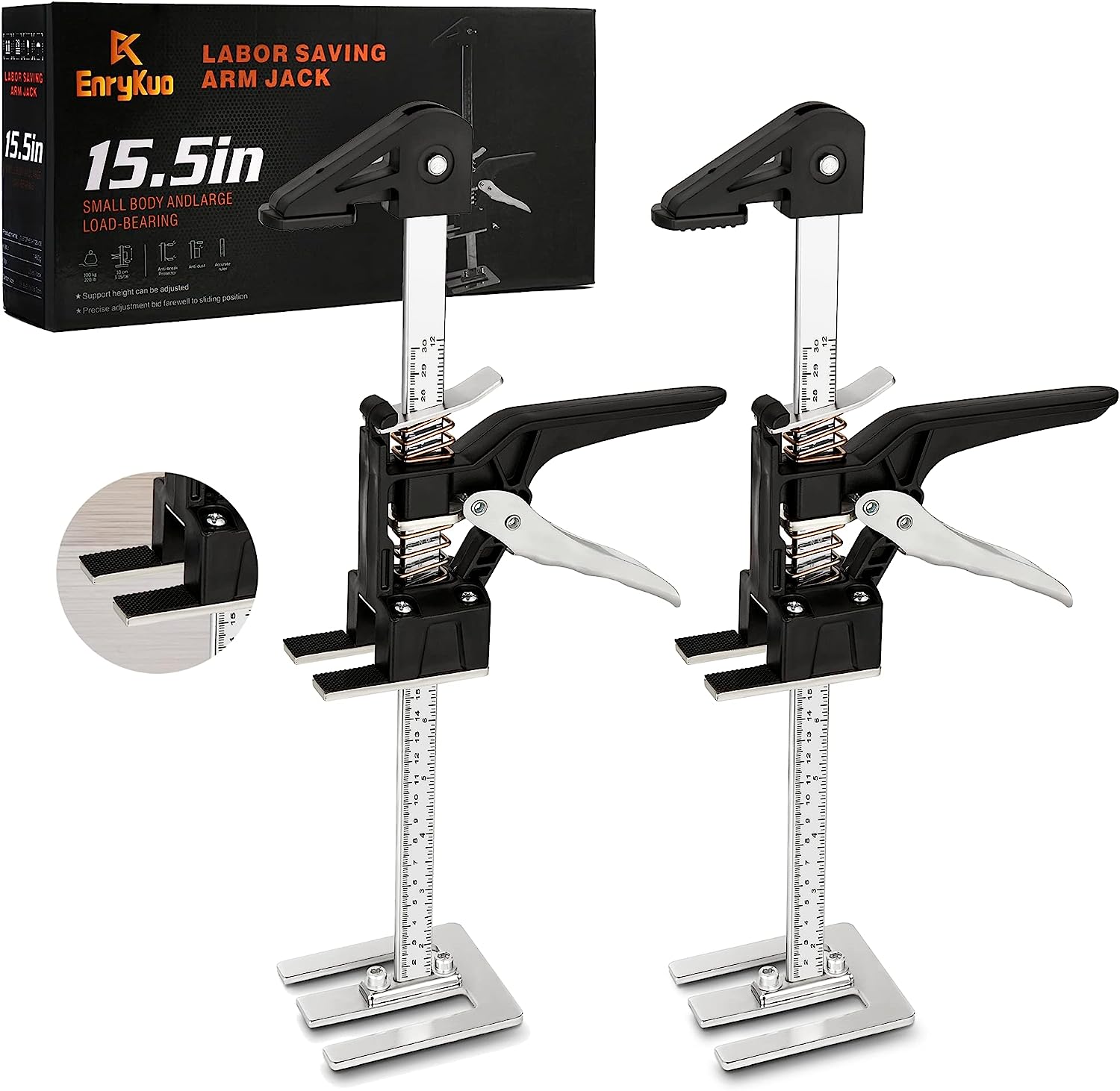2025 Set da 2 Cricchetti Solleva Mobili Labor Saving Arm Jack, Multifunzionali, 15,5 Pollici