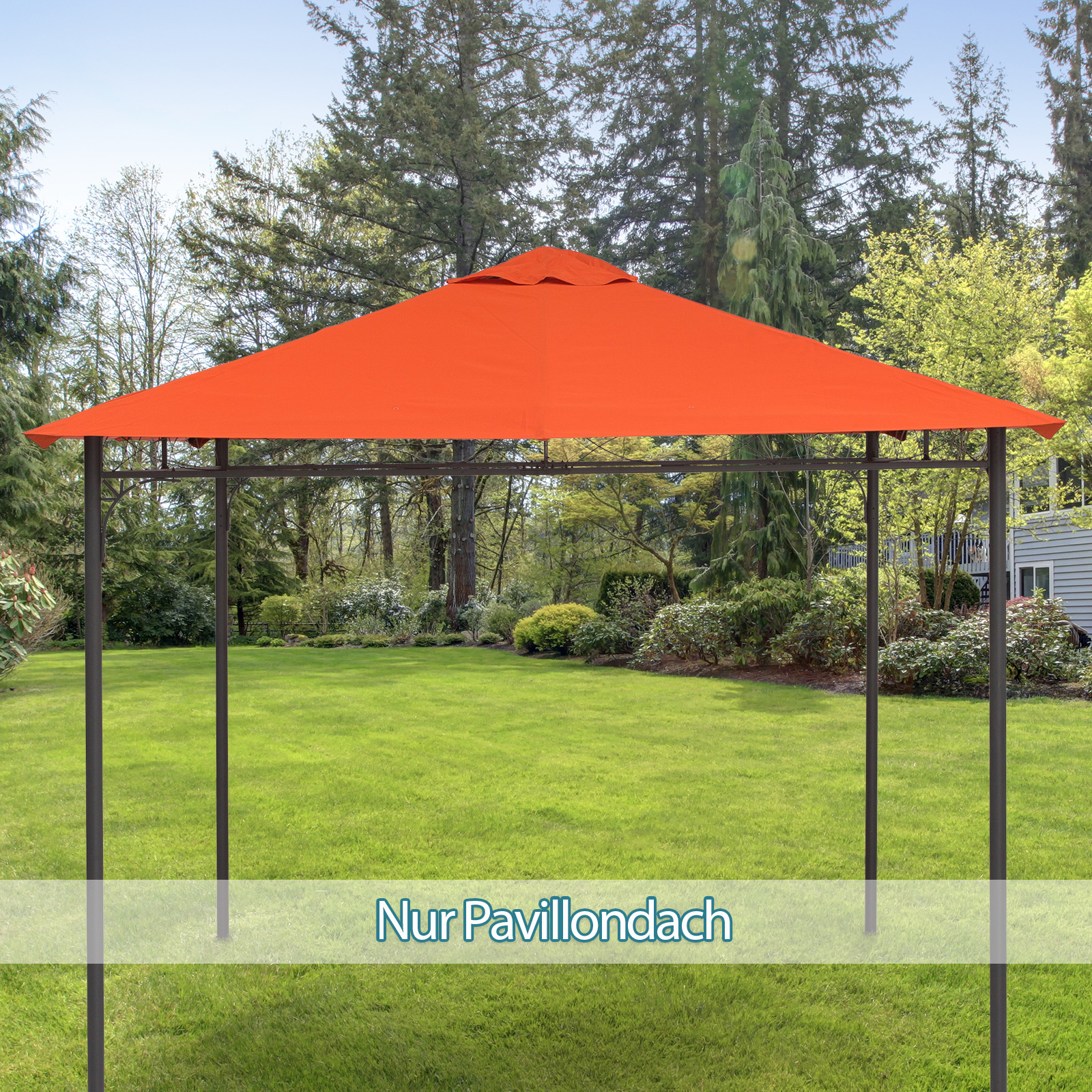 Outsunny Ersatzdach für Gartenpavillon, Polyester, 2,98 x 2,95 m, Orange