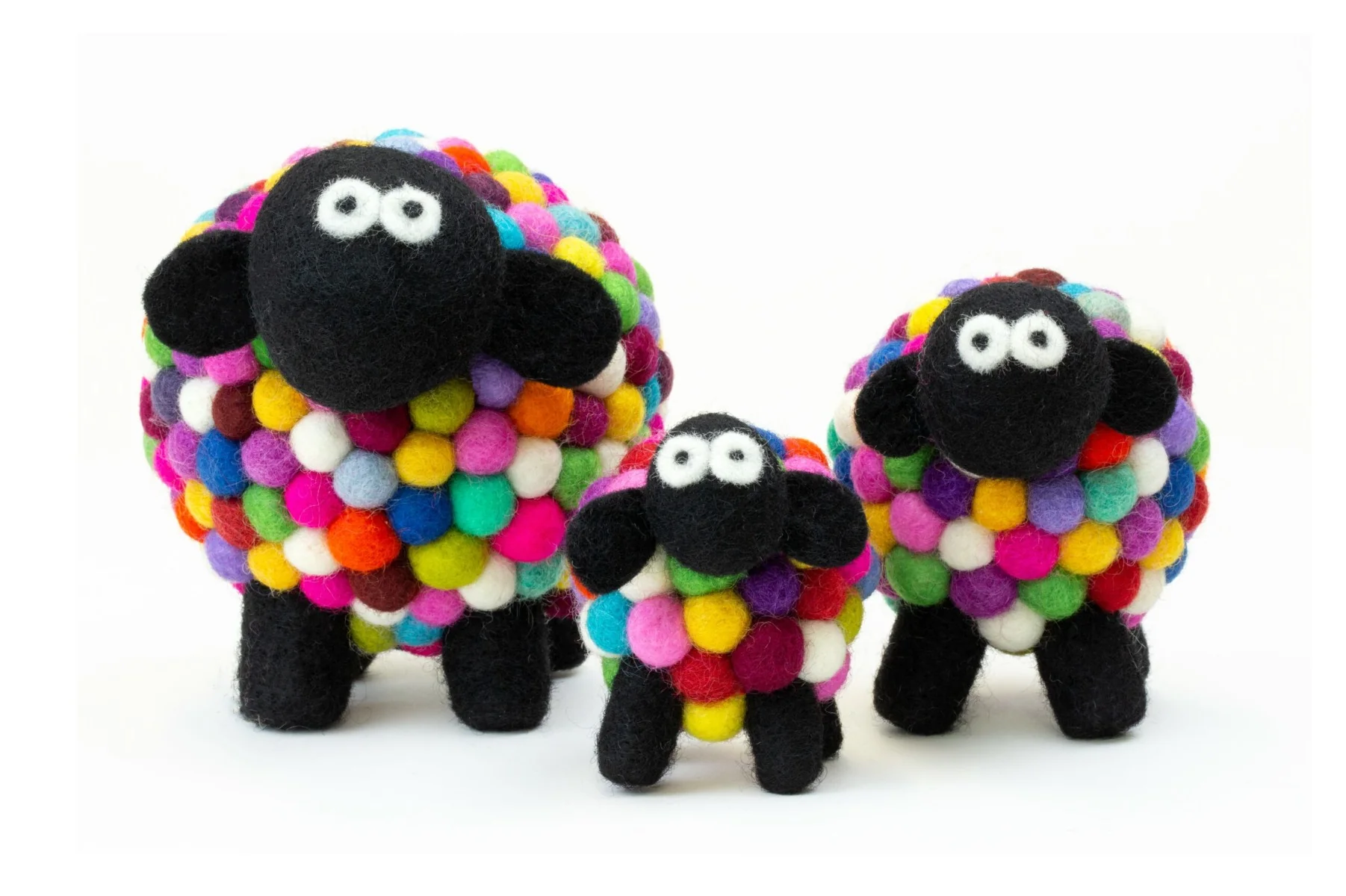 Multicolour Felt Sheep Collectible , Small
