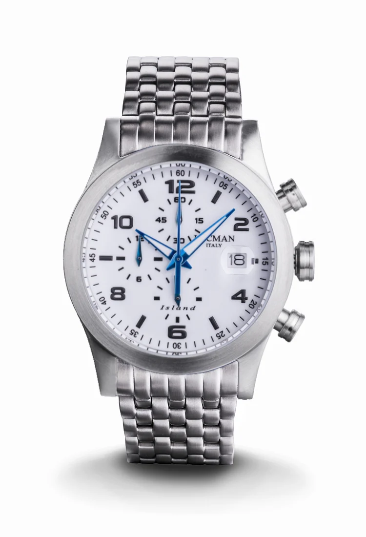 Orologio Locman Island Crono bianco bracciale acciaio 0618A08-00WHBKB0