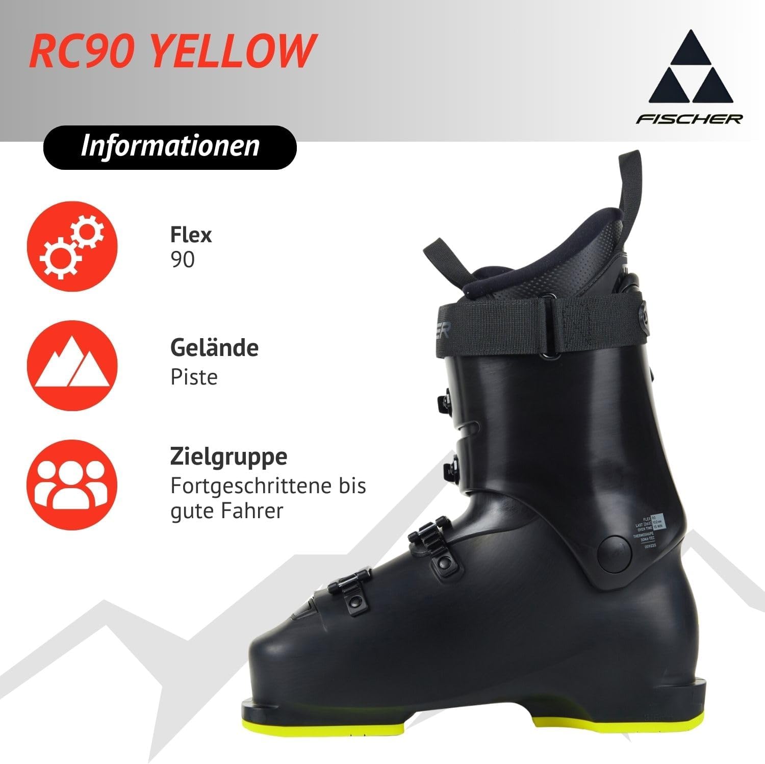 Skischuhe Skistiefel Alpinskischuhe Alpin-Skistiefel Alpinstiefel - Fischer RC One 9.0 - Flex 90 - Einsteiger bis Gute Skifahrer