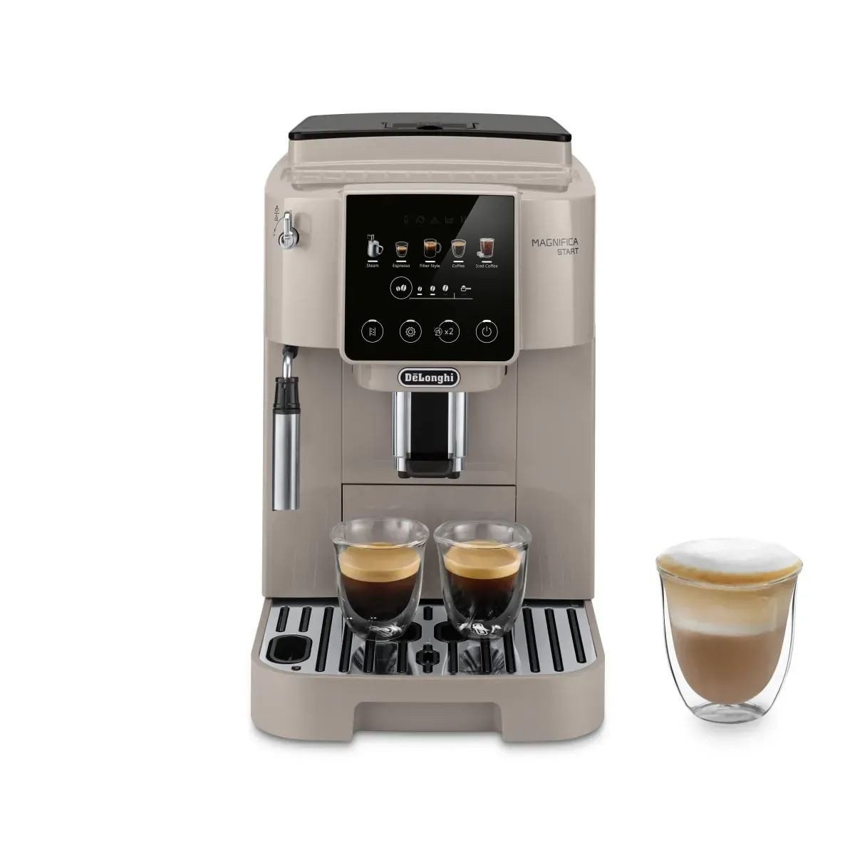 Kaffeevollautomat Magnifica Start Pop ECAM220.50.BG - 5 Rezepte, Milchschaumdüse, beige