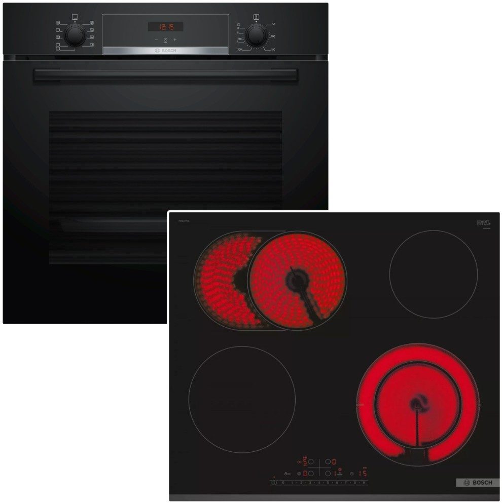 Backofen-Set EcoCleanDirect Auszug + Glaskeramikkochfeld PowerBoost autark 60 cm