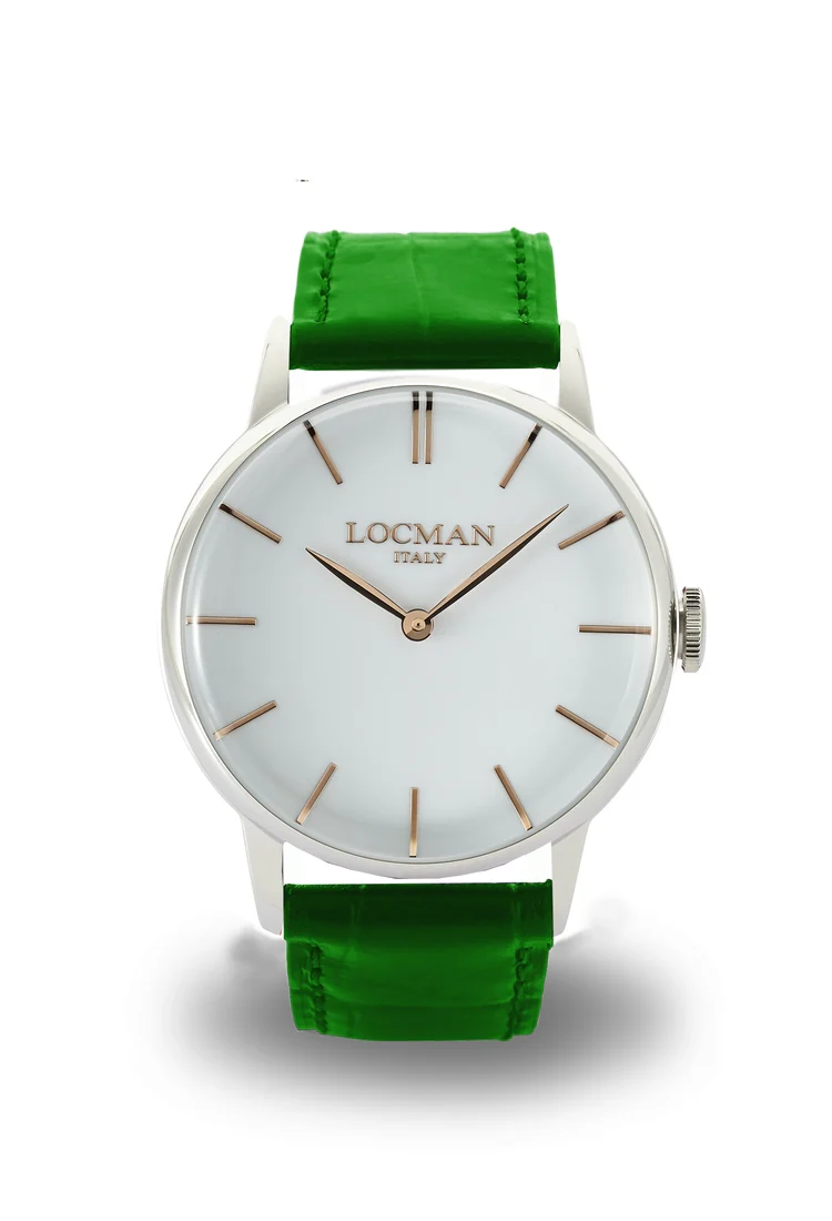 Locman 1960 classico bianco pelle verde 0251V08-00WHRGPG