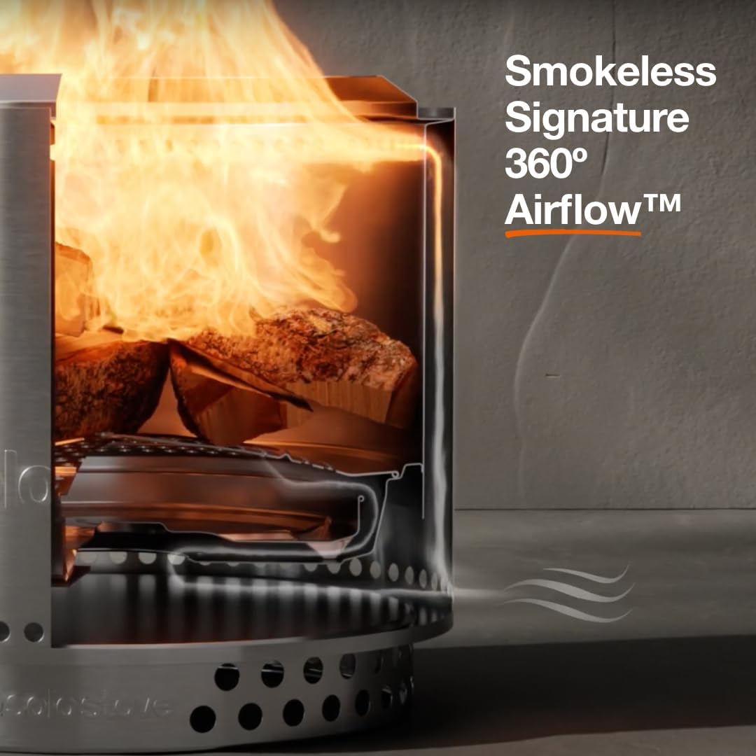 Solo Stove Bonfire with Stand | 19.5" Smokeless Fire Pit  Removable Ash Pan | Portable Stainless Steel Wood Burning Outdoor Fireplace  Ideal for 4�C6 People  21.75 lbs
