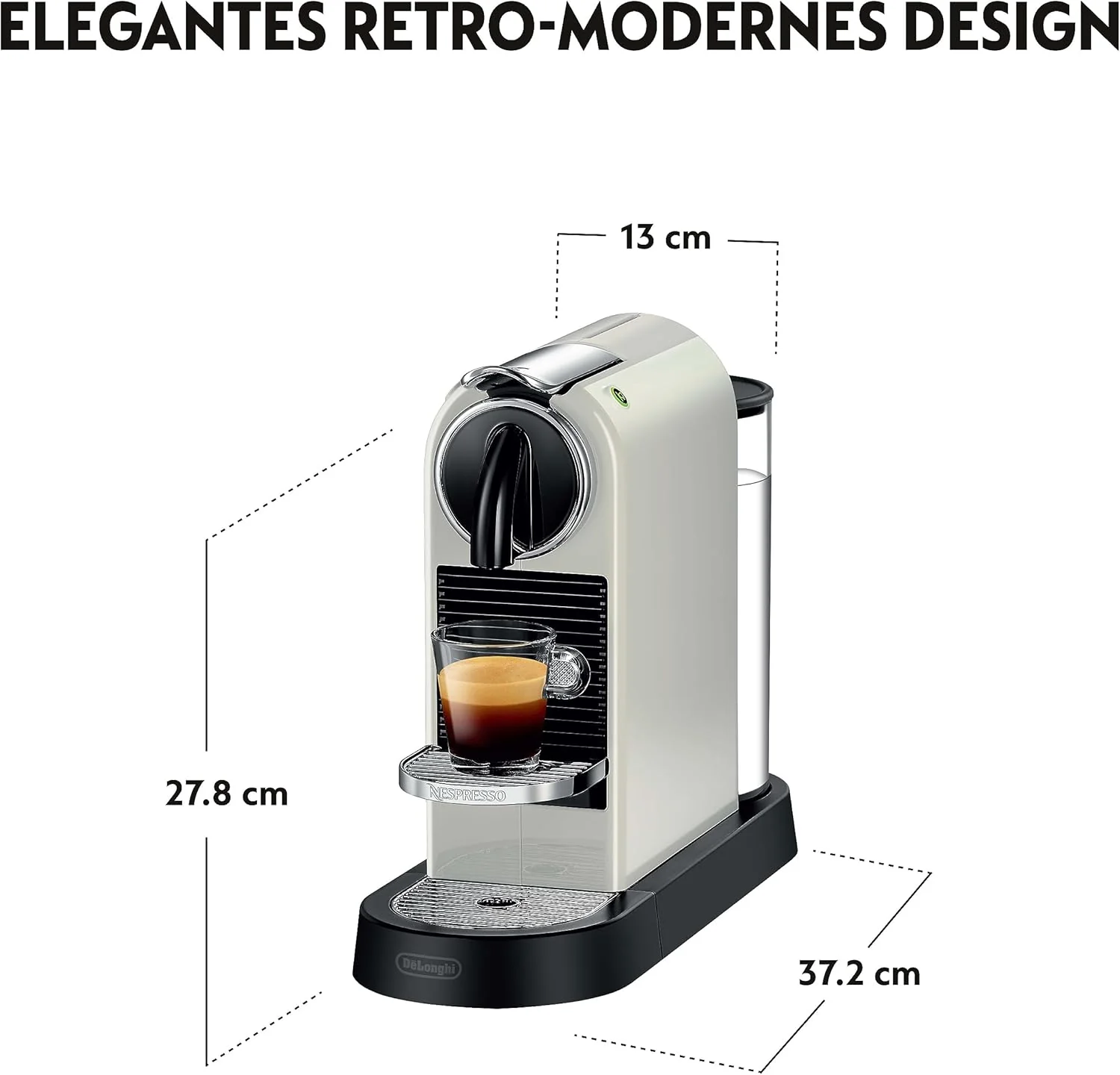 Nespresso De'Longhi EN267.BAE Citiz koffiezetapparaat met melkopschuimer, energiebesparende functie, 1710W, 1 liter, 37.2 x 21.8 x 27.7 cm, zwart