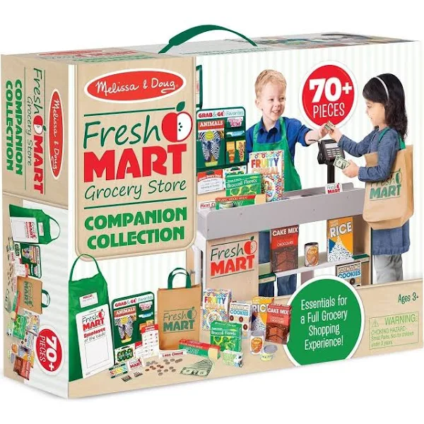 Melissa & Doug Fresh Mart Grocery Store Companion Set, 70 Piece Playset for Ages 3