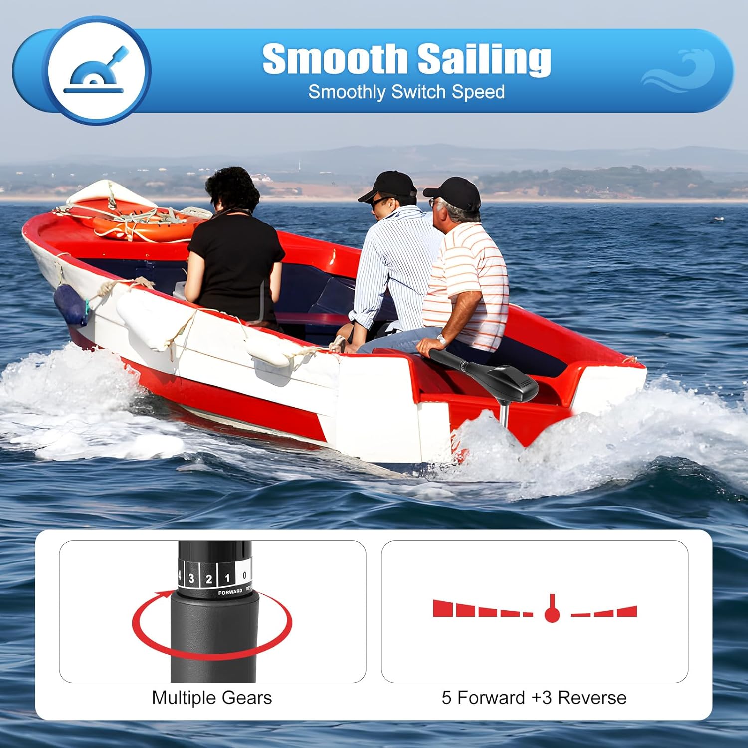 45/58/65 LBS 12 V, motore fuoribordo elettrico per barche da pesca, kayak (58 libbre)