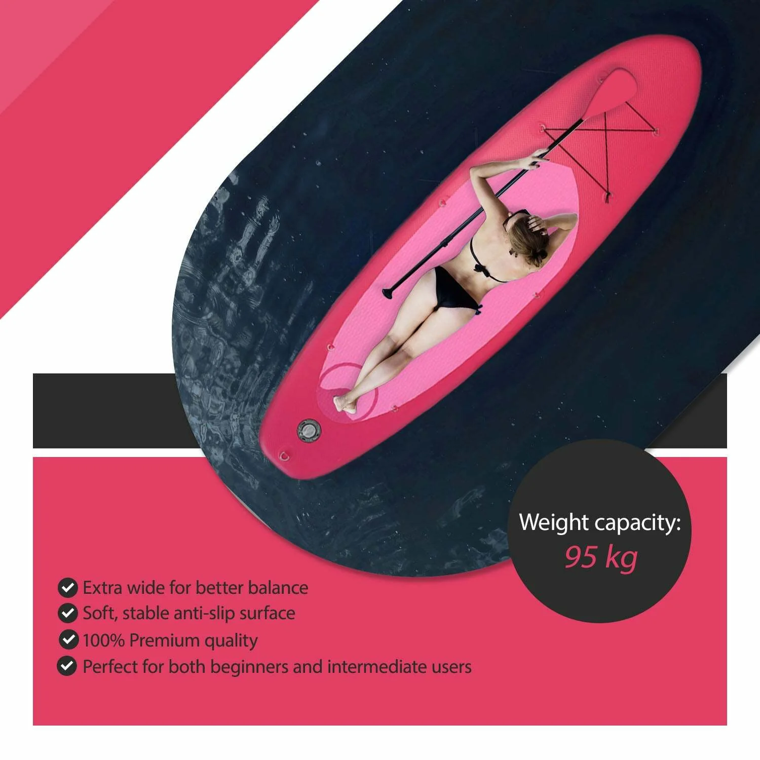 Deep Sea SUP Board Set Standard (275cm), rosa
