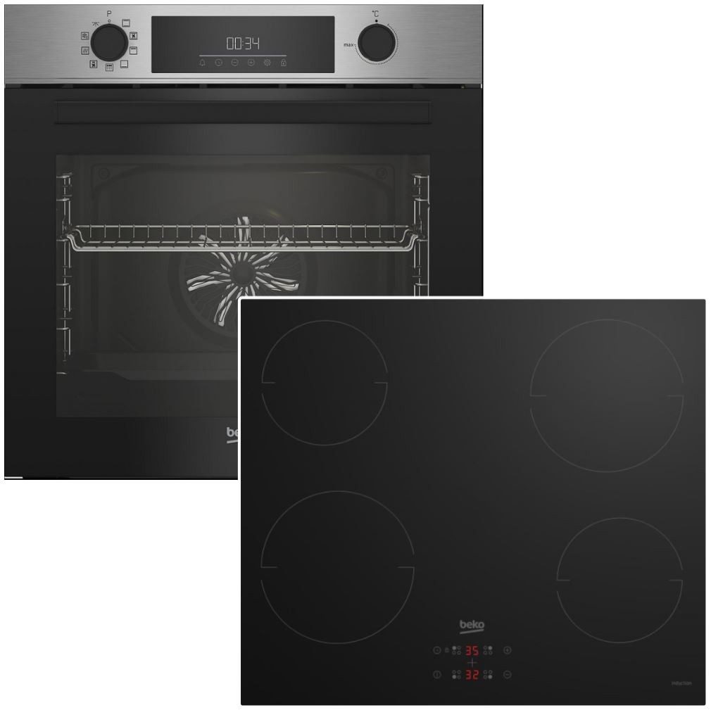 Backofen-Set Pyrolyse + Induktionskochfeld Restwärmeanzeige 60 cm autark