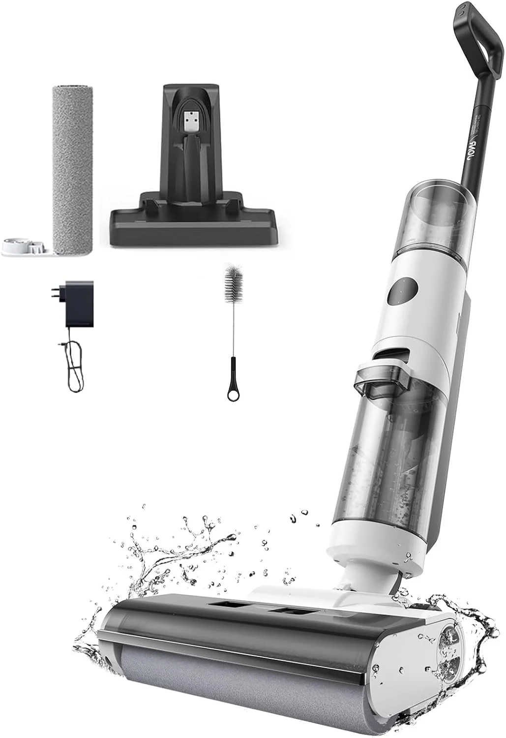 JONR ED12 Nass Trockensauger Akku, 850mL Wassertank, Saug Wisch Staubsauger, Kantenreinigungsbürste 6mm, Anti-Verwirrungs-Haar für Harte Boden