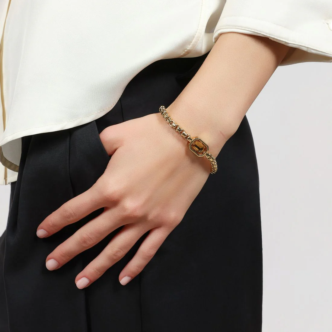 Bracciale Unoaerre veneziana Joya cristallo giallo dorato 2819