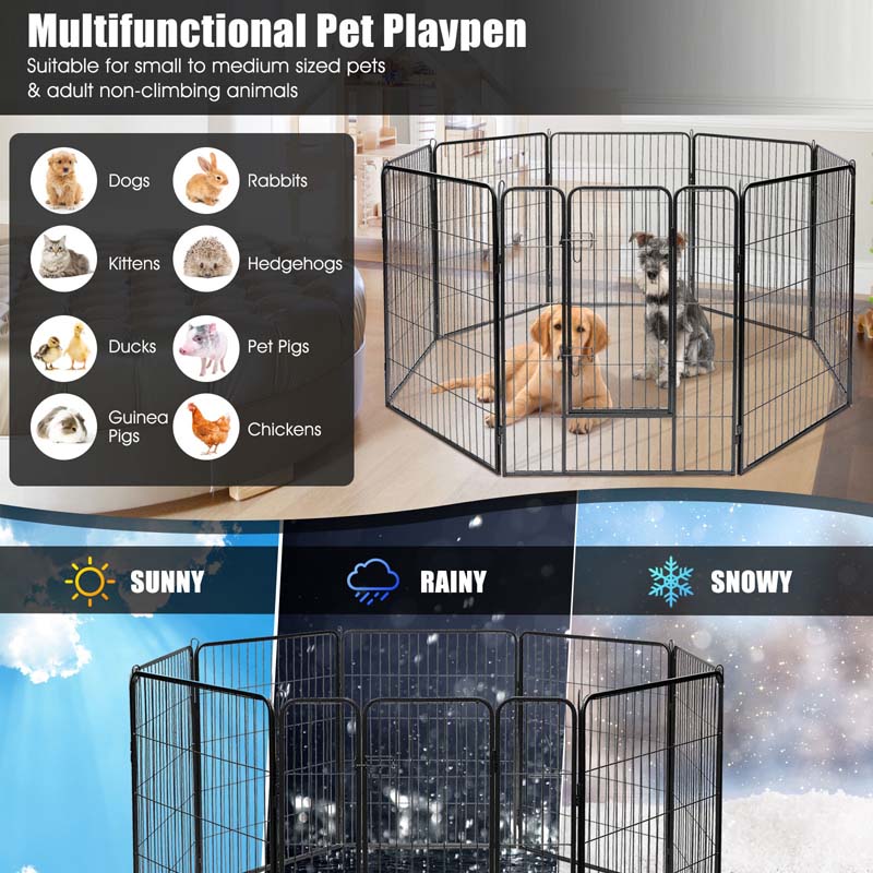 Eletriclife 40 inch Heavy Duty Pet Playpen Dog Fence with Door