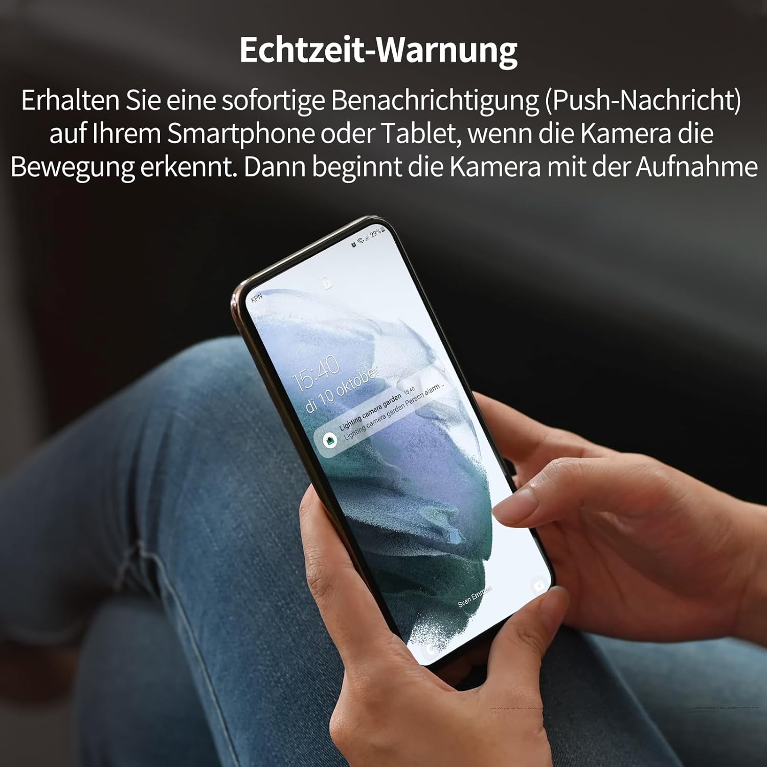 SecuFirst Wandleuchte Kamera, Kabelgebundene Außenleuchte mit Kamera mit Bewegungsmelder, 900LM,10W,2K Outdoor Überwachung mit LED Strahler, 2 STK.