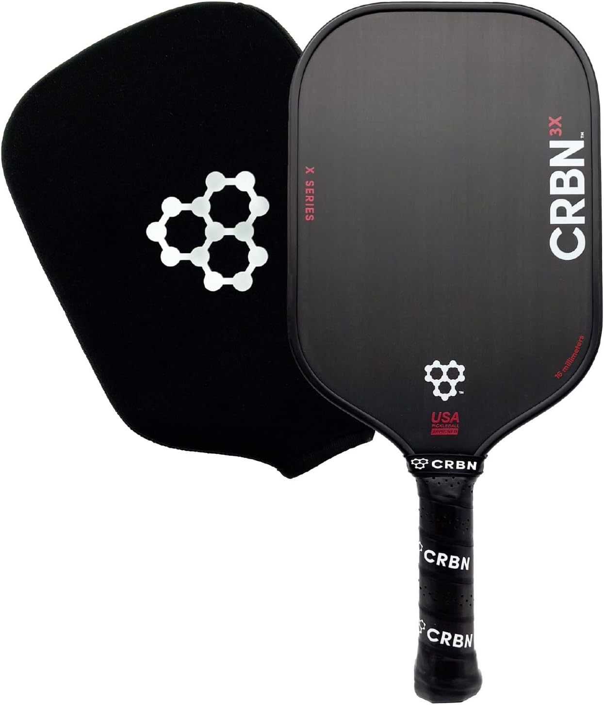 CRBN Power Series Pickleball-Paddel – Kohlefaser-Pickleball-Paddel mit Schaumstoff-eingespritzten Kanten für erweiterten Sweet Spot